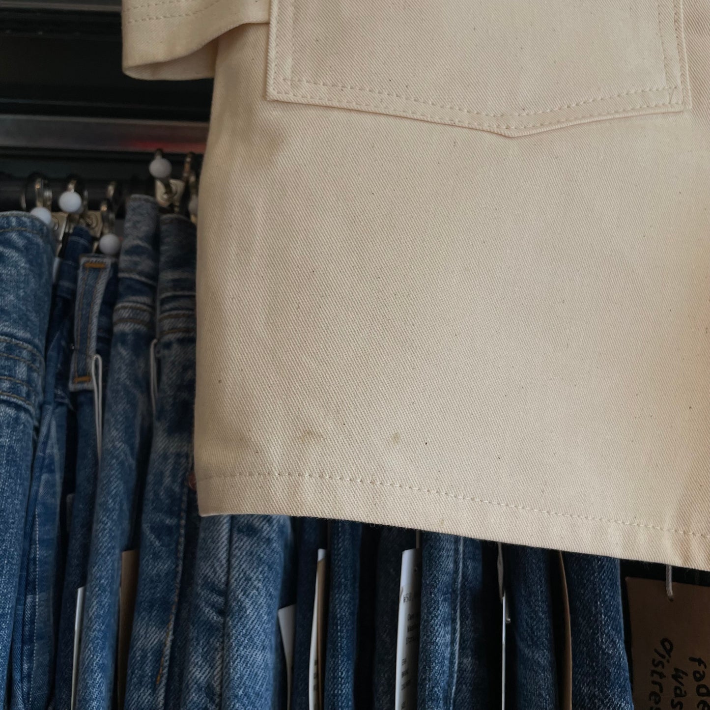Painter Shorts White Cotton Deadstock