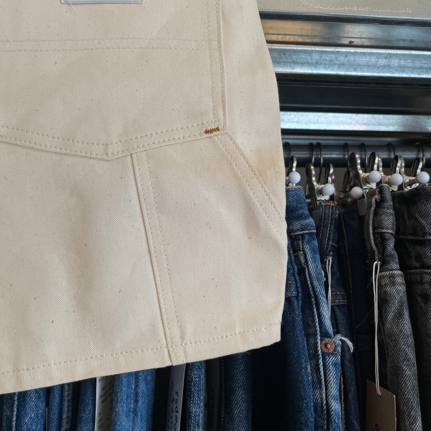 Painter Shorts White Cotton Deadstock