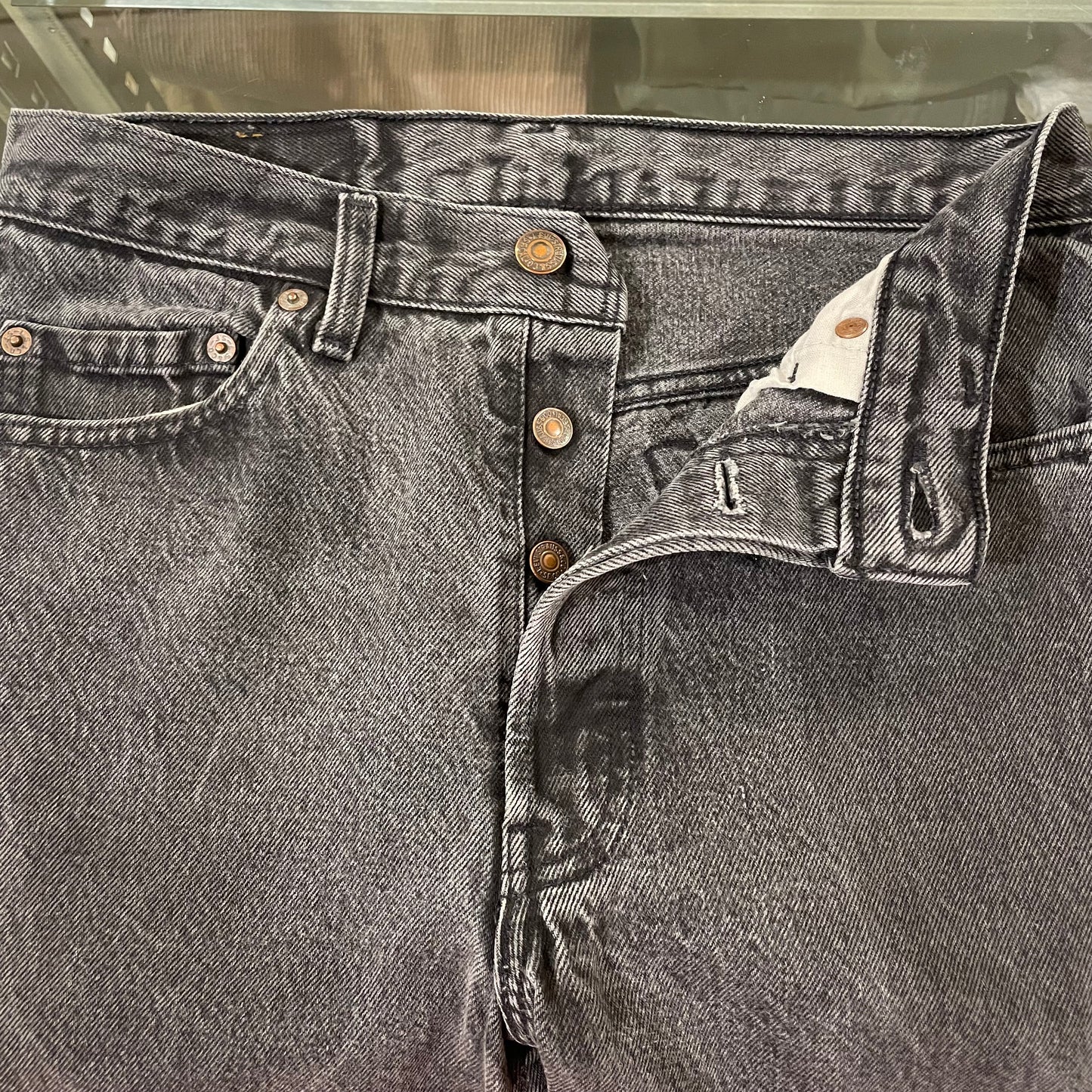 501 Jeans Regular Straight Washed Black
