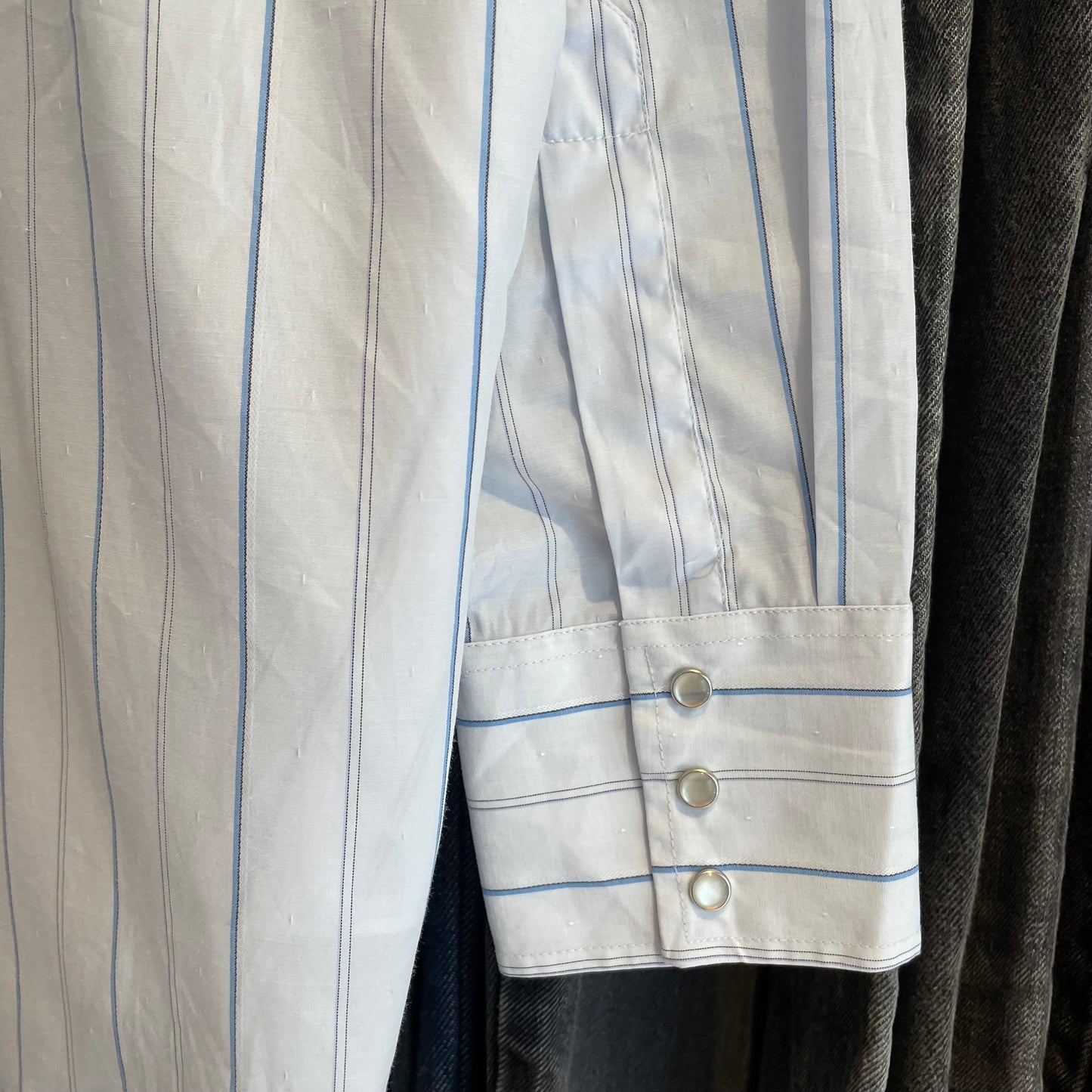 Striped Western Shirt White