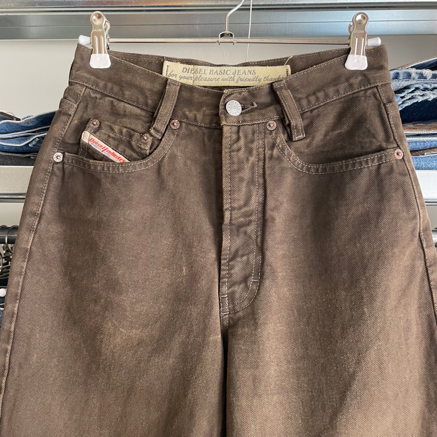 Brown Twill Pants Relaxed Fit