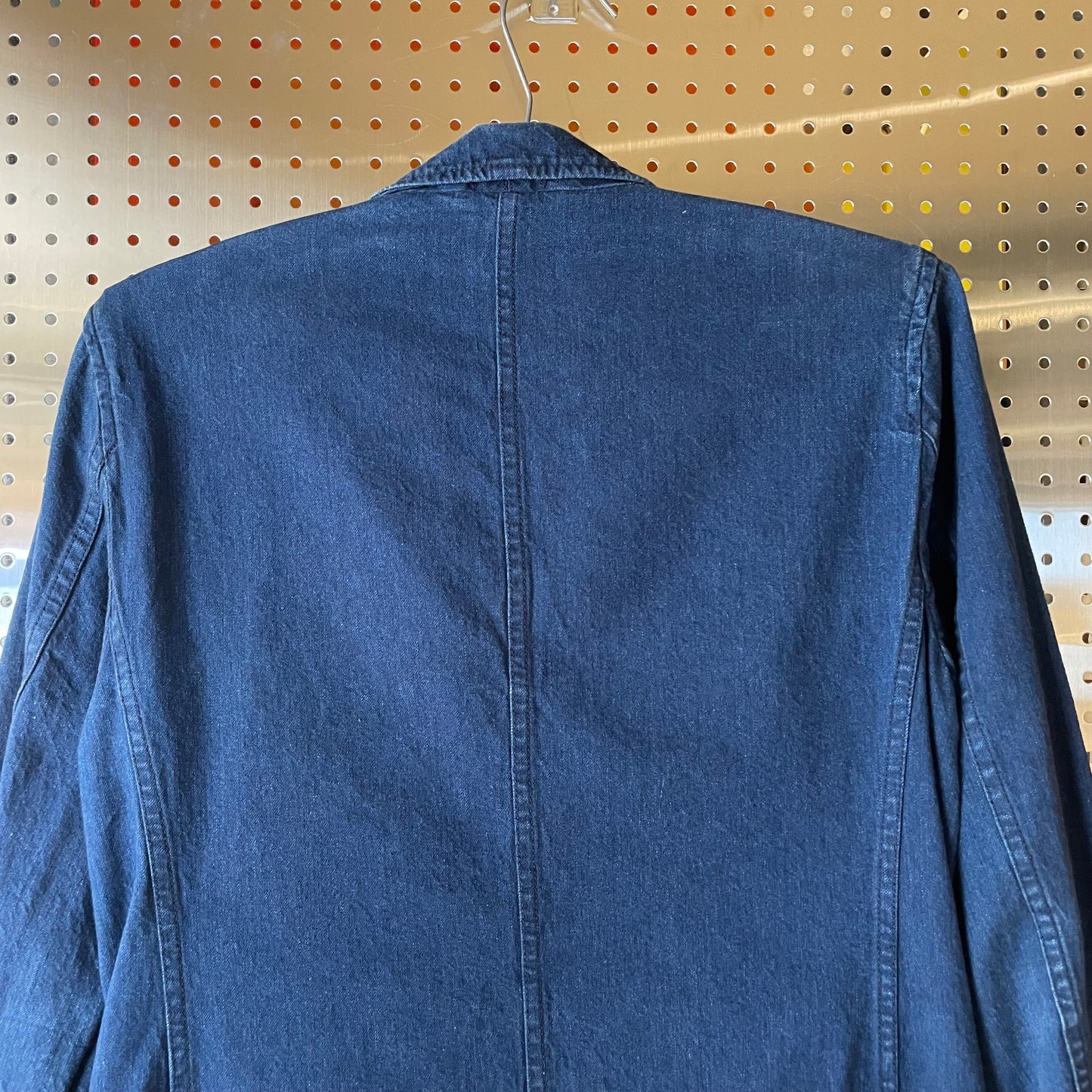Indigo Faded Denim Workwear Blazer