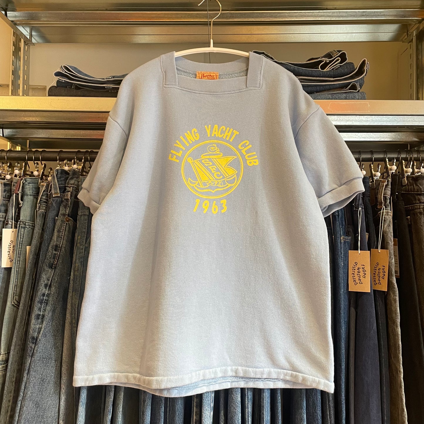 Flying Yacht Club 1963 Print Crewneck Blue
