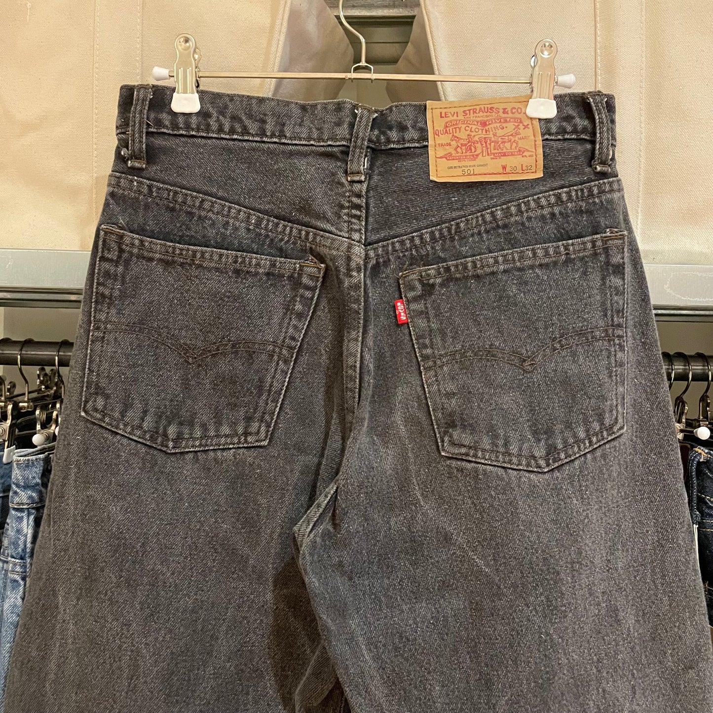 501 Jeans Regular Straight Washed Black