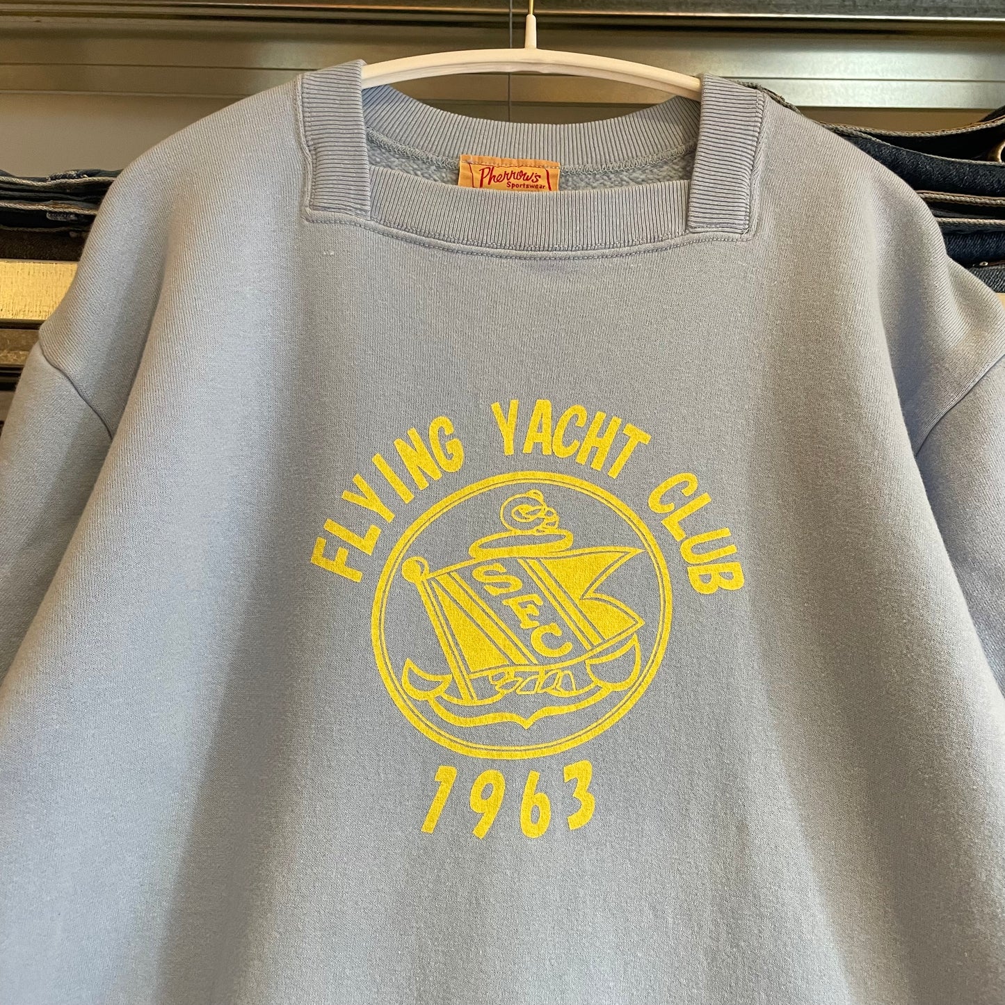 Flying Yacht Club 1963 Print Crewneck Blue