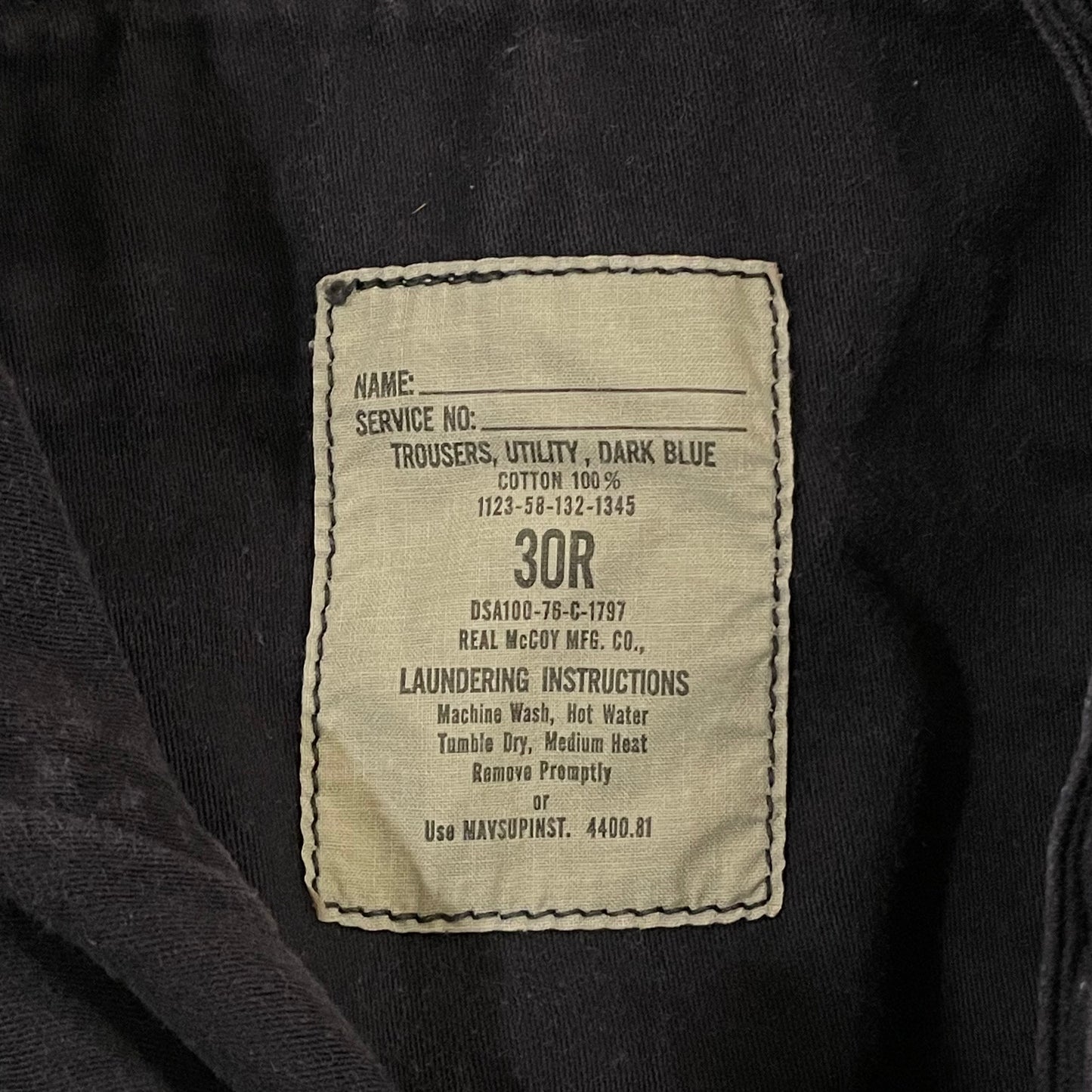 Fatigue Shorts Navy Washed Side Adjuster