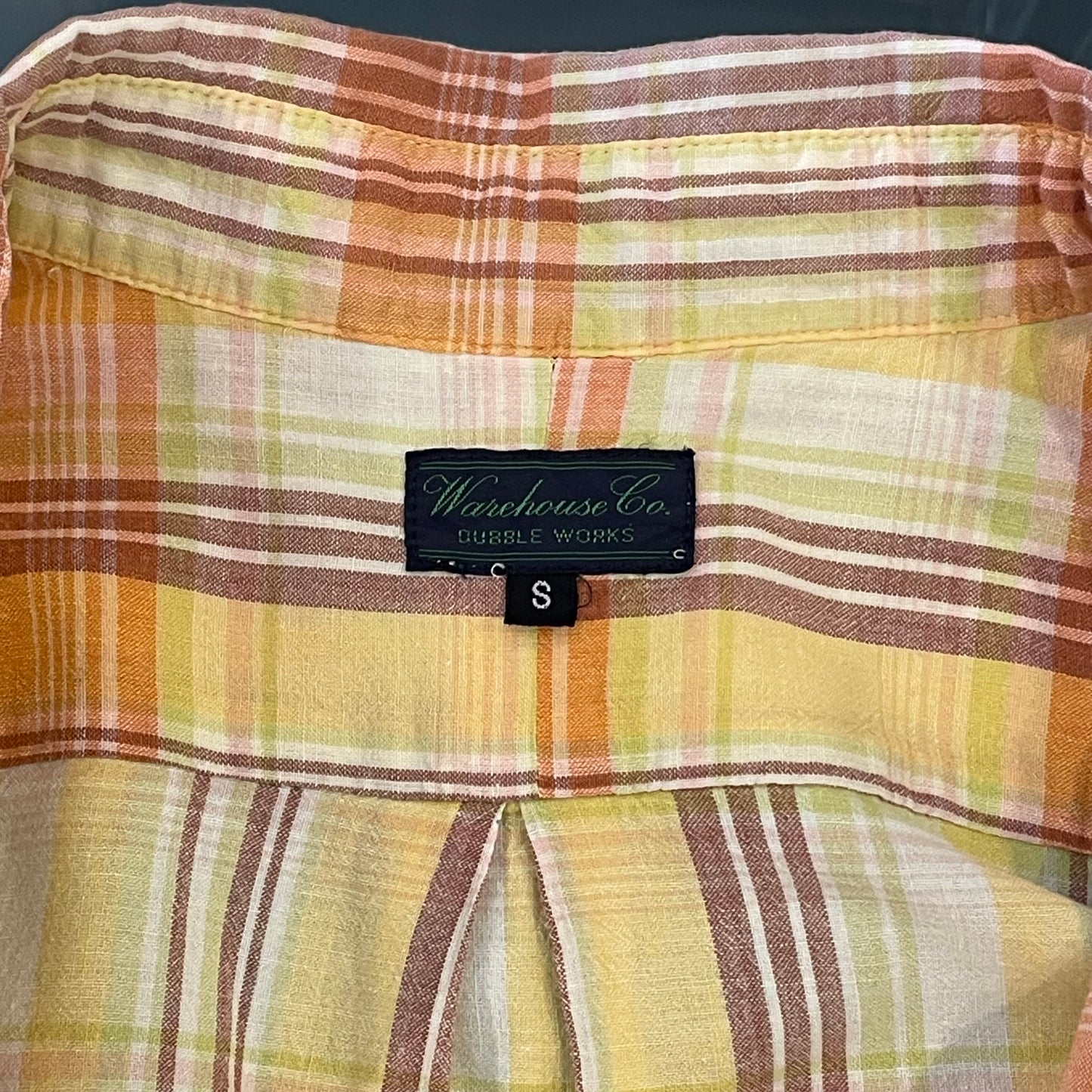 Plaid Check Shirt Orange Yellow