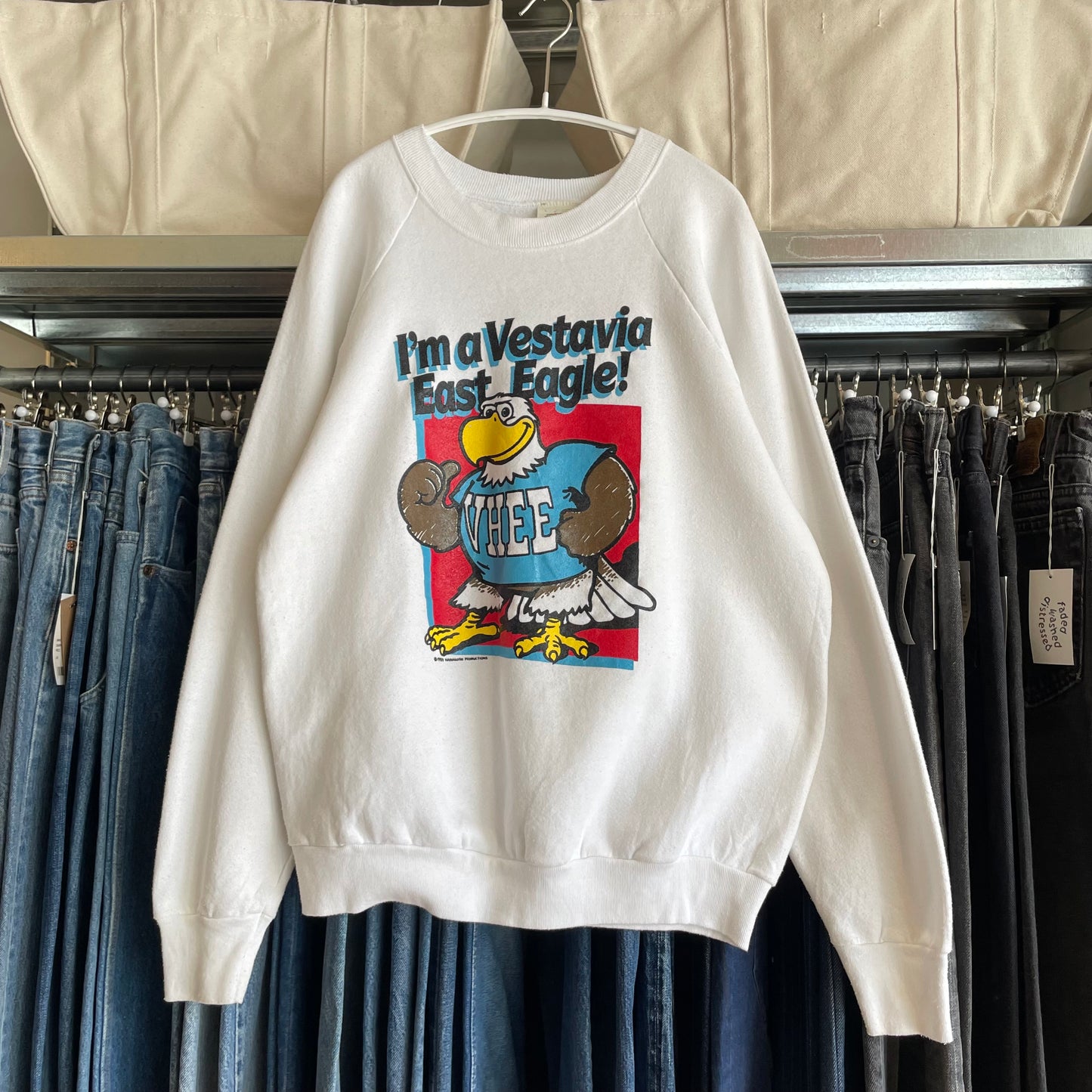 Vestavia East Eagle Sweatshirt Raglan White