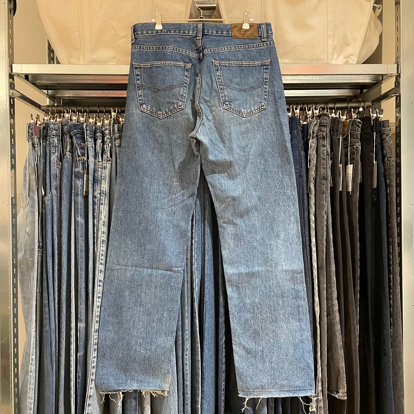 Ring Spun Jeans Mid Wash Blue Cut Off Ideal Zip