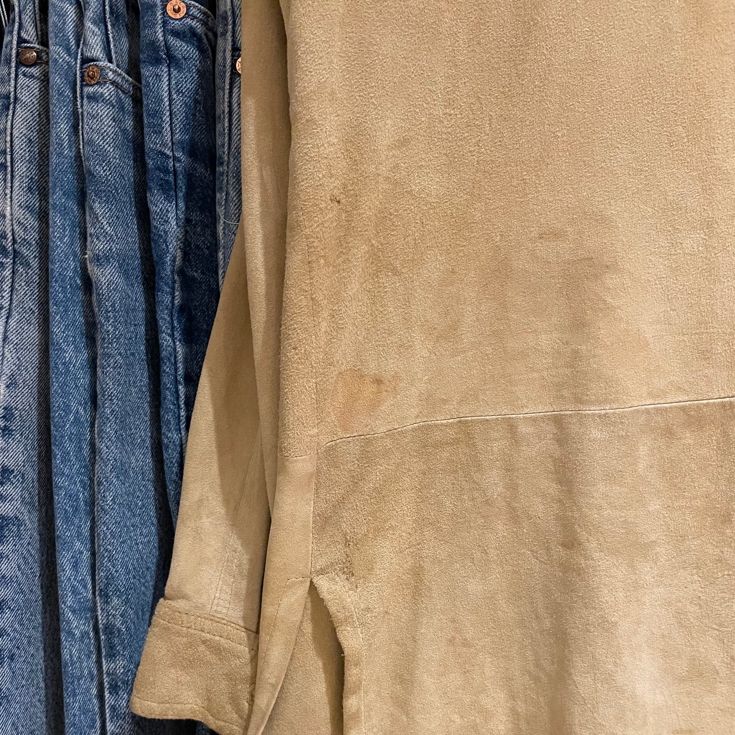 Double Pocket Leather Shirt Tan