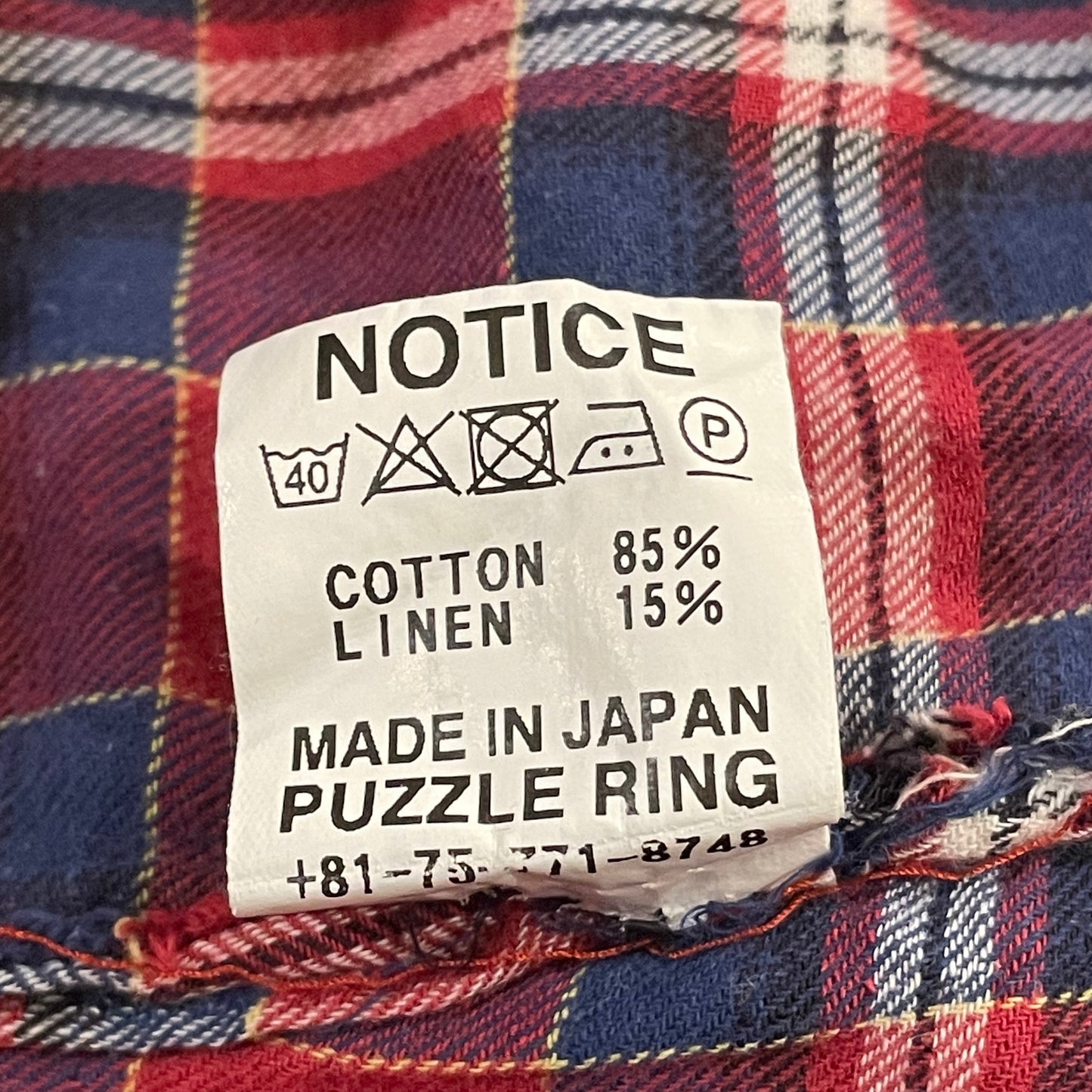 Red Blue Plaid Work Shirt Long Sleeve