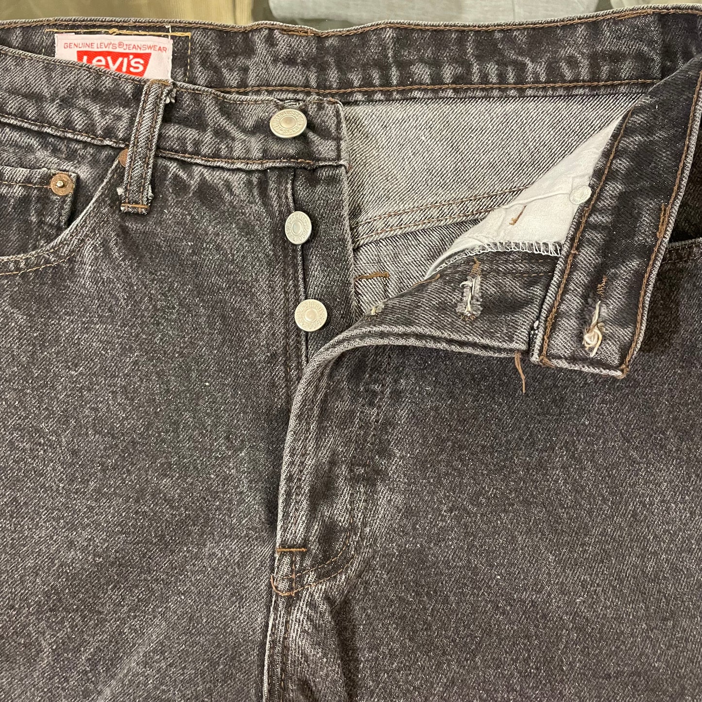 501 Jeans Regular Straight Washed Black