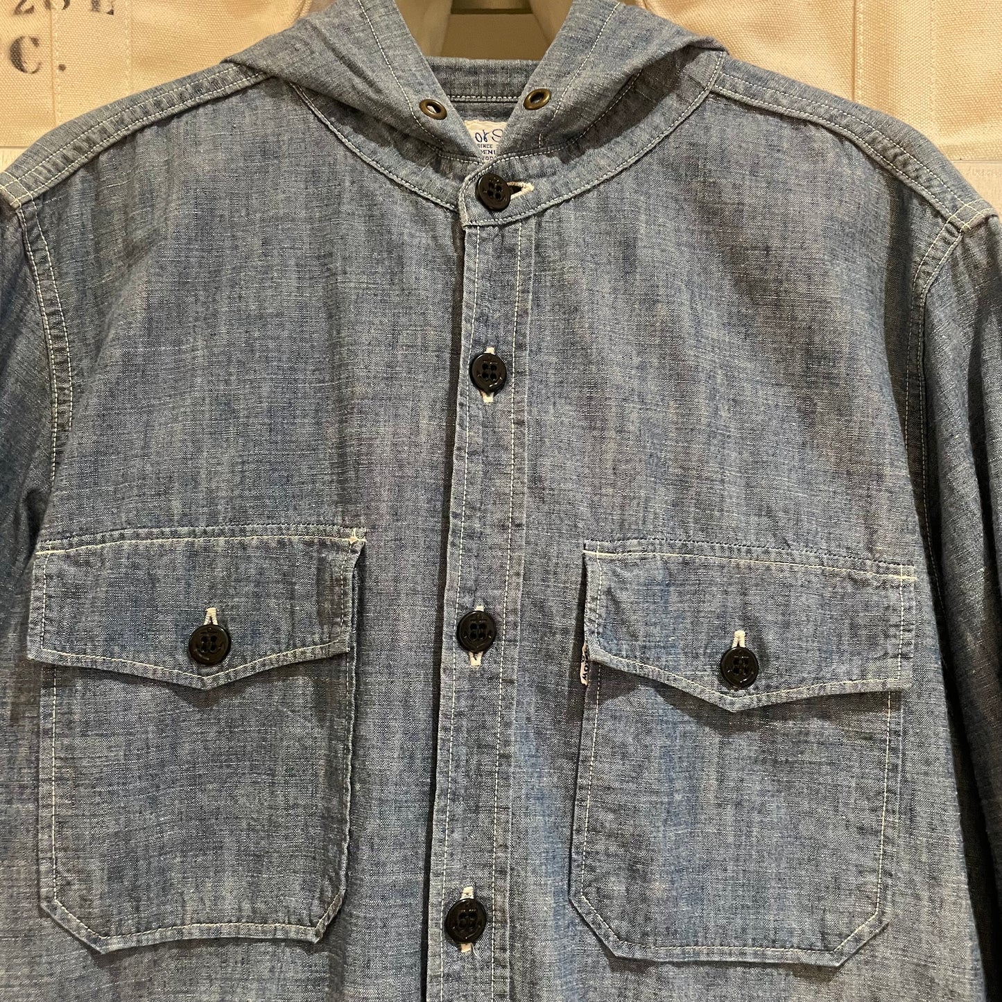 Chambray Hooded Shirt