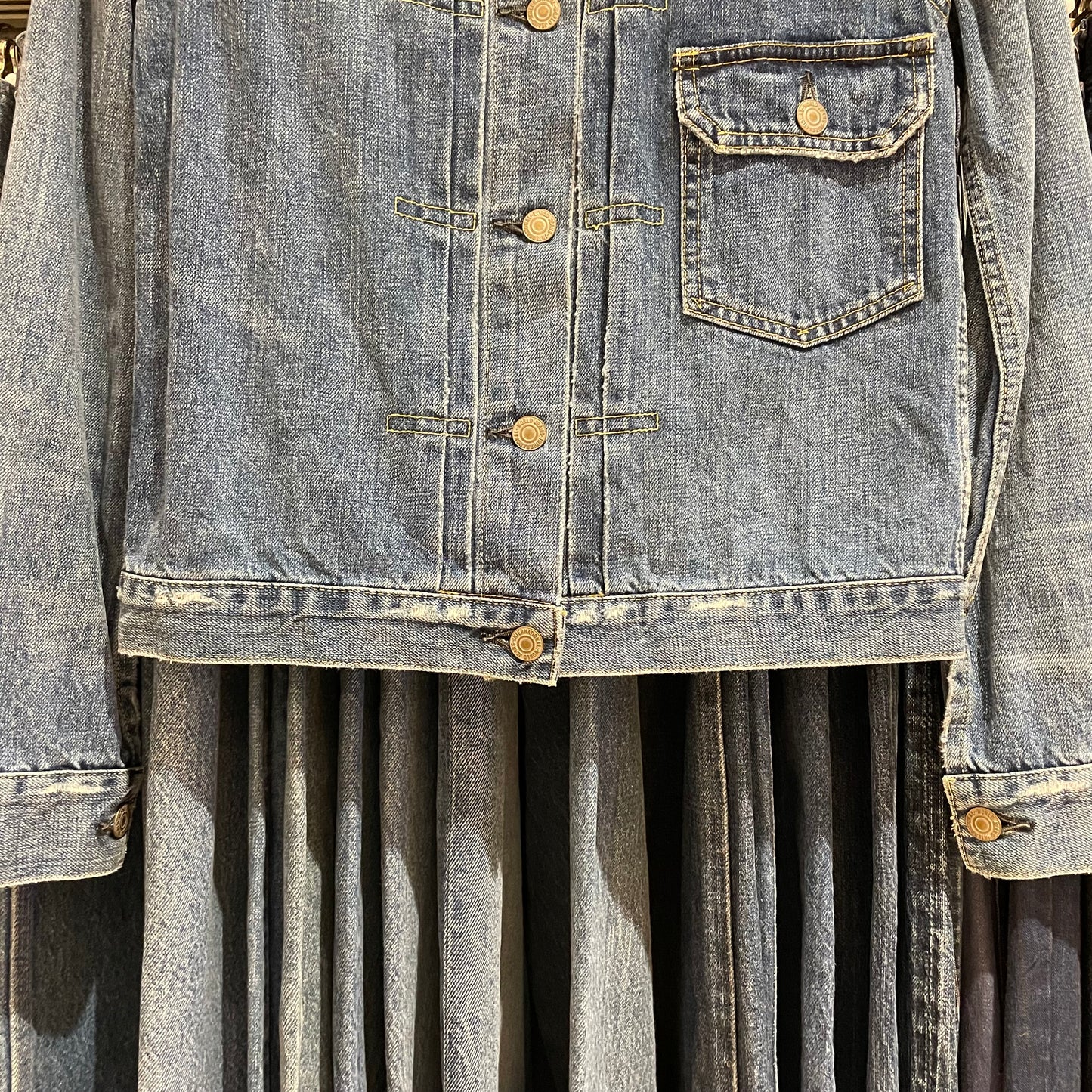 Type 1 Denim Jacket Washed Blue Distressed