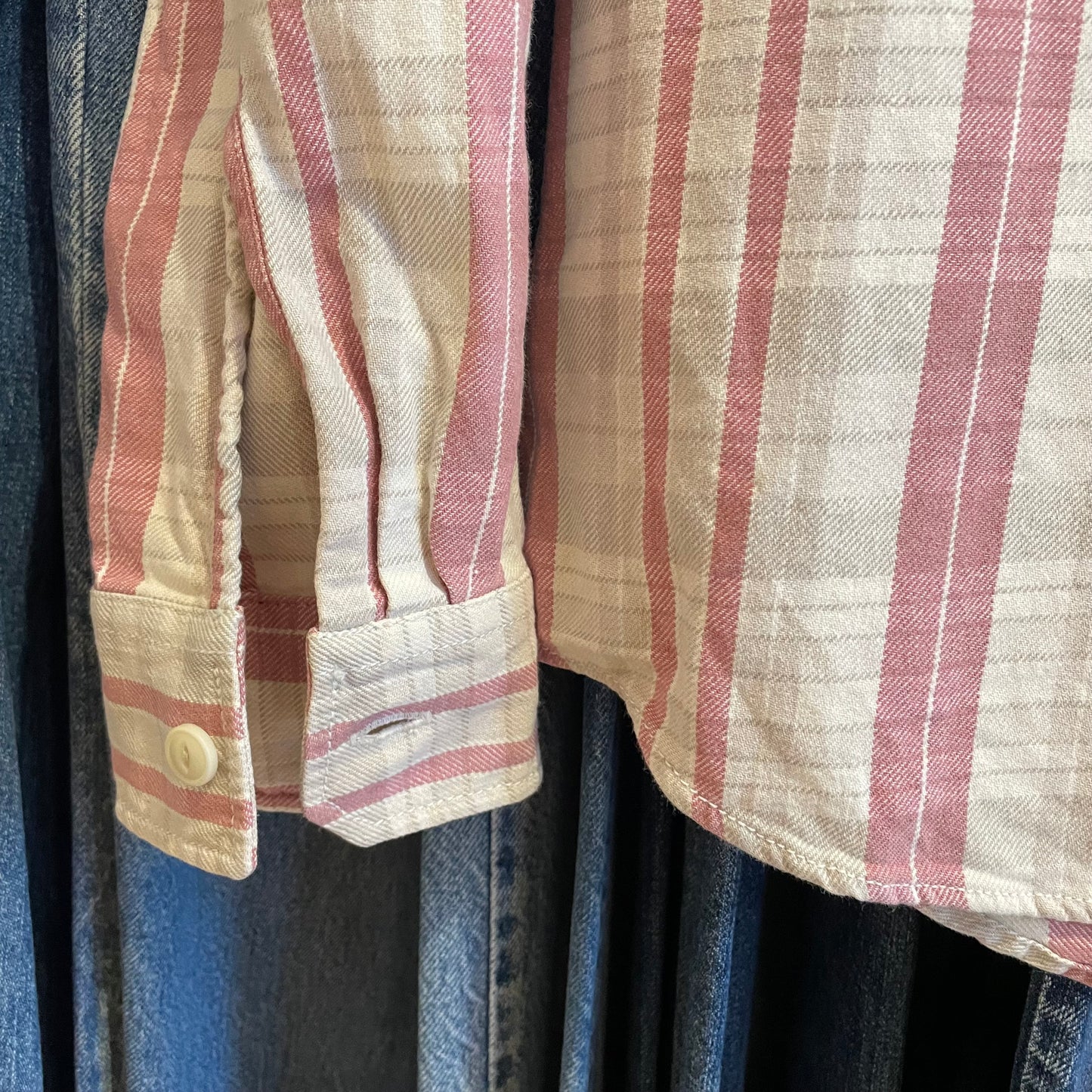 Pink White Plaid Zip Front Shirt