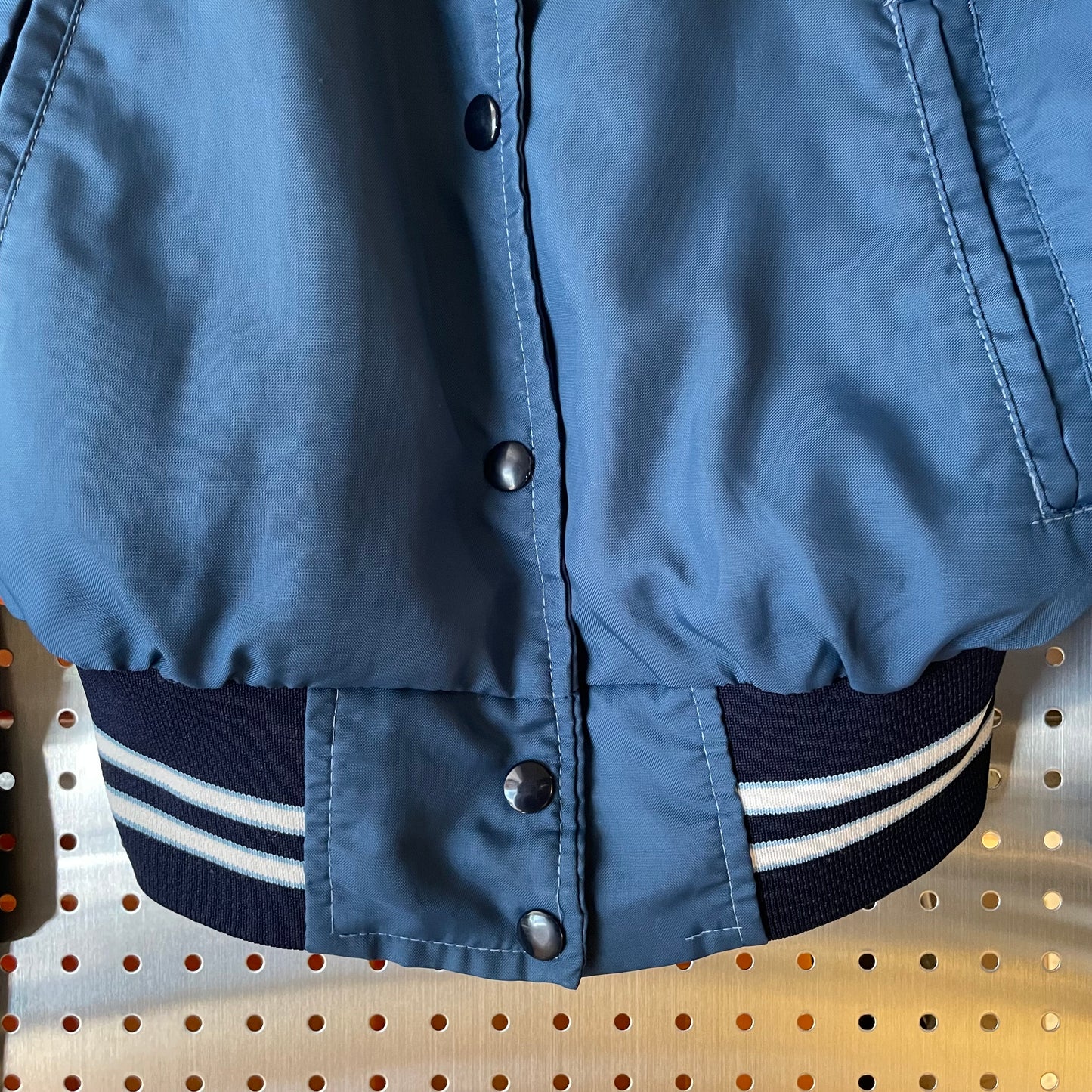 Snap Varsity Jacket Navy Nylon