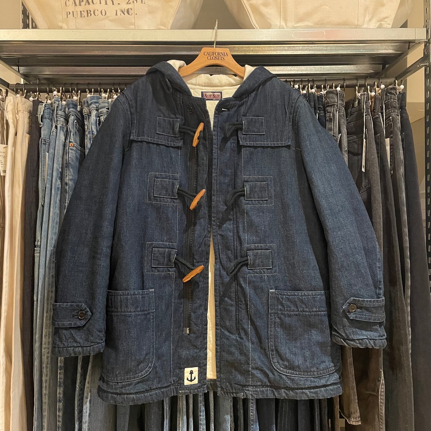 Indigo Denim Duffle Coat