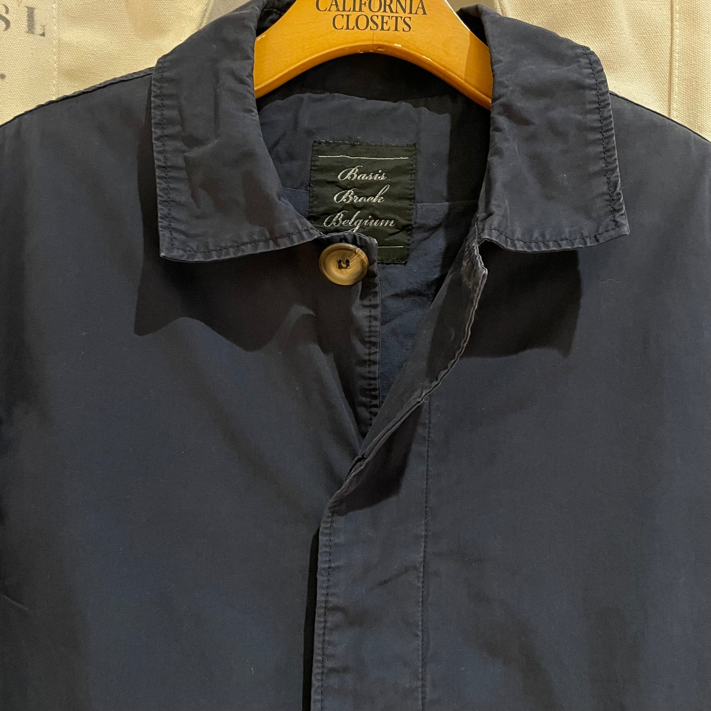 Single Collar Cotton Jacket Washed Navy