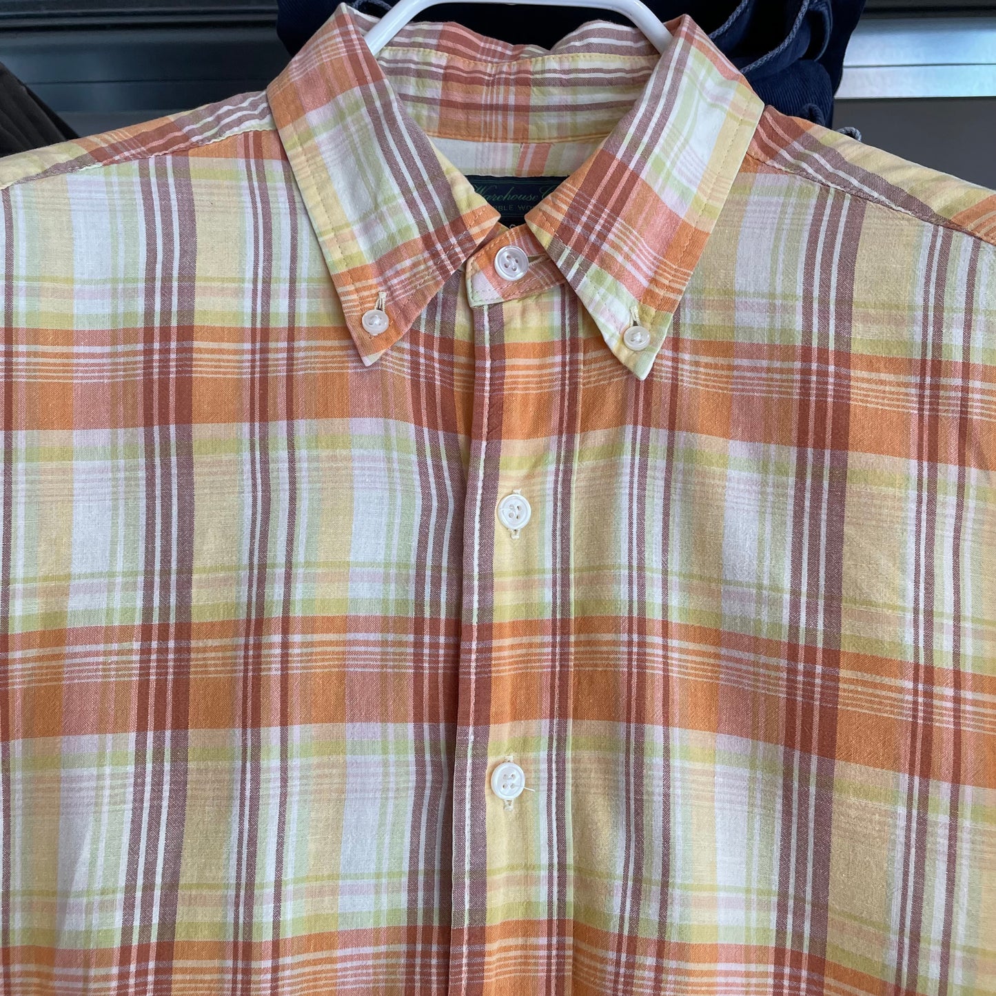 Plaid Check Shirt Orange Yellow