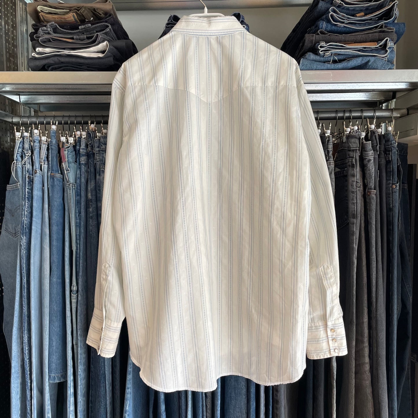 Stripe Shirt Blue Cowboy Cut Regular Fit