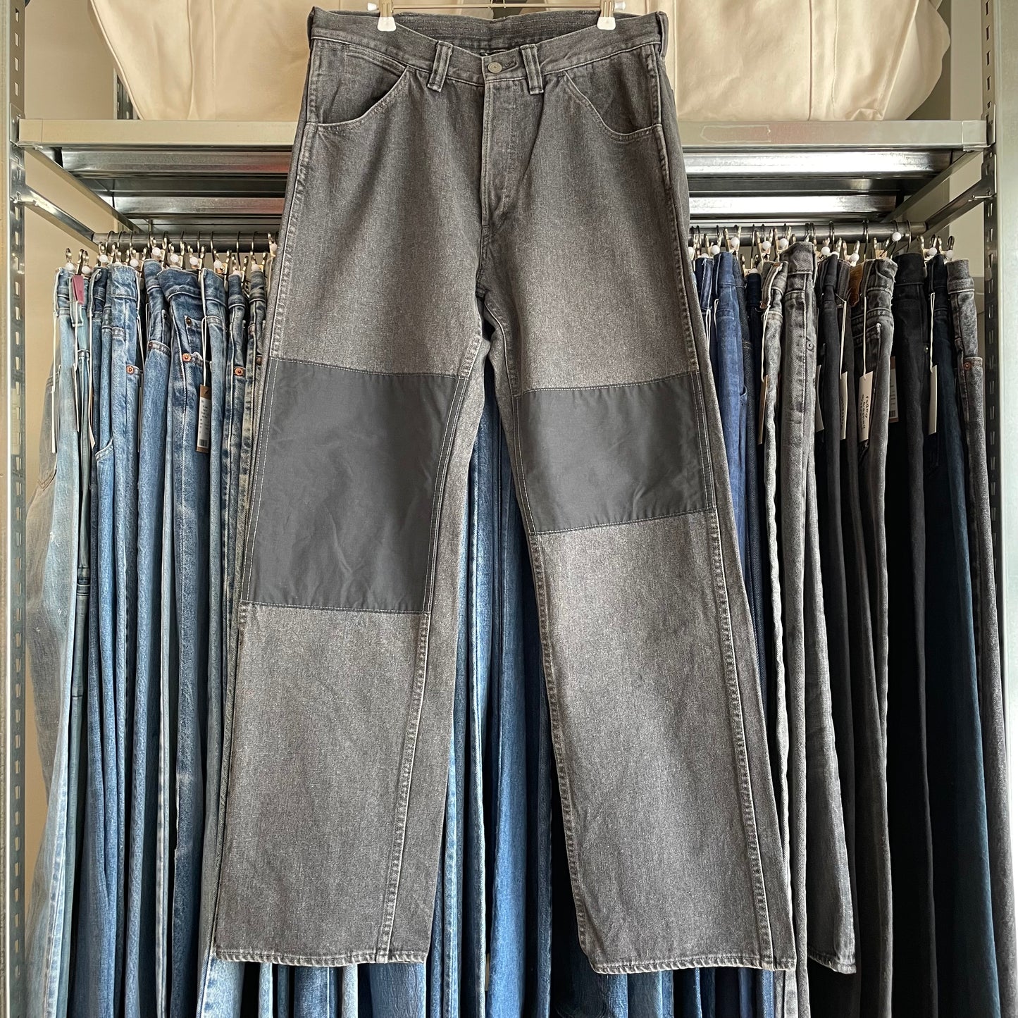 Patchwork Denim Pants Black