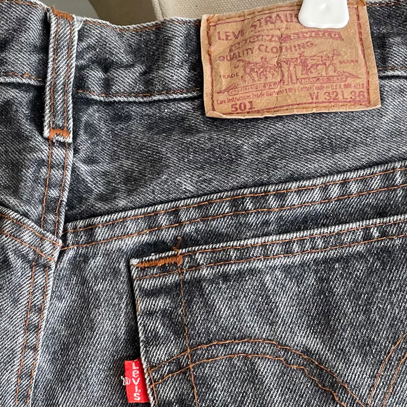 501 Jeans Regular Straight Washed Black