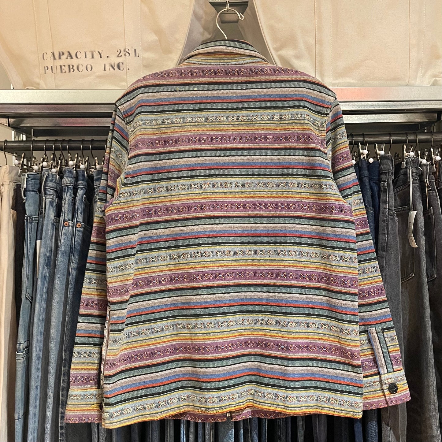 Native Pattern Cotton Jacket Multi-Color
