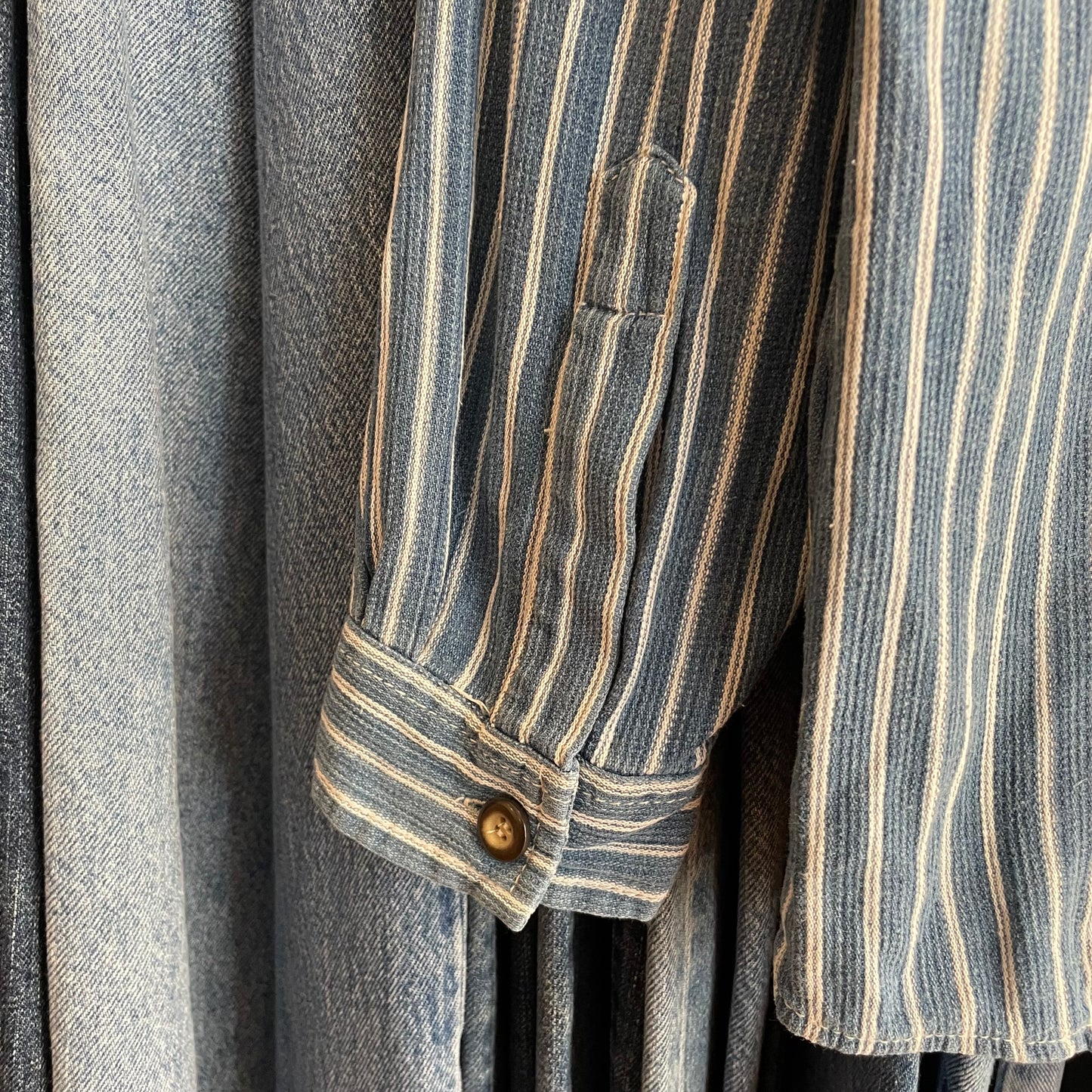 Striped Utility Shirt Blue Cotton