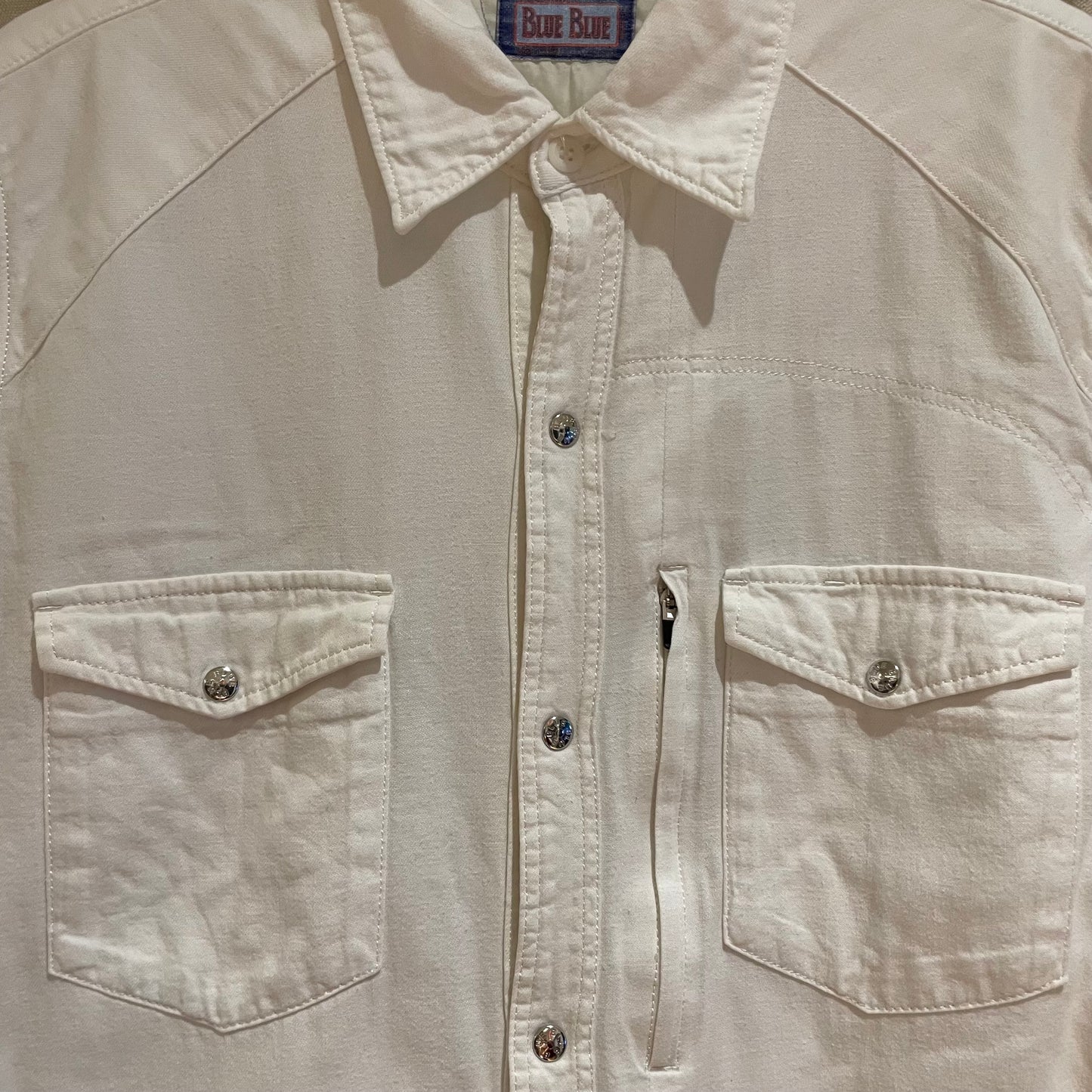 Padded Western Shirt Jacket White
