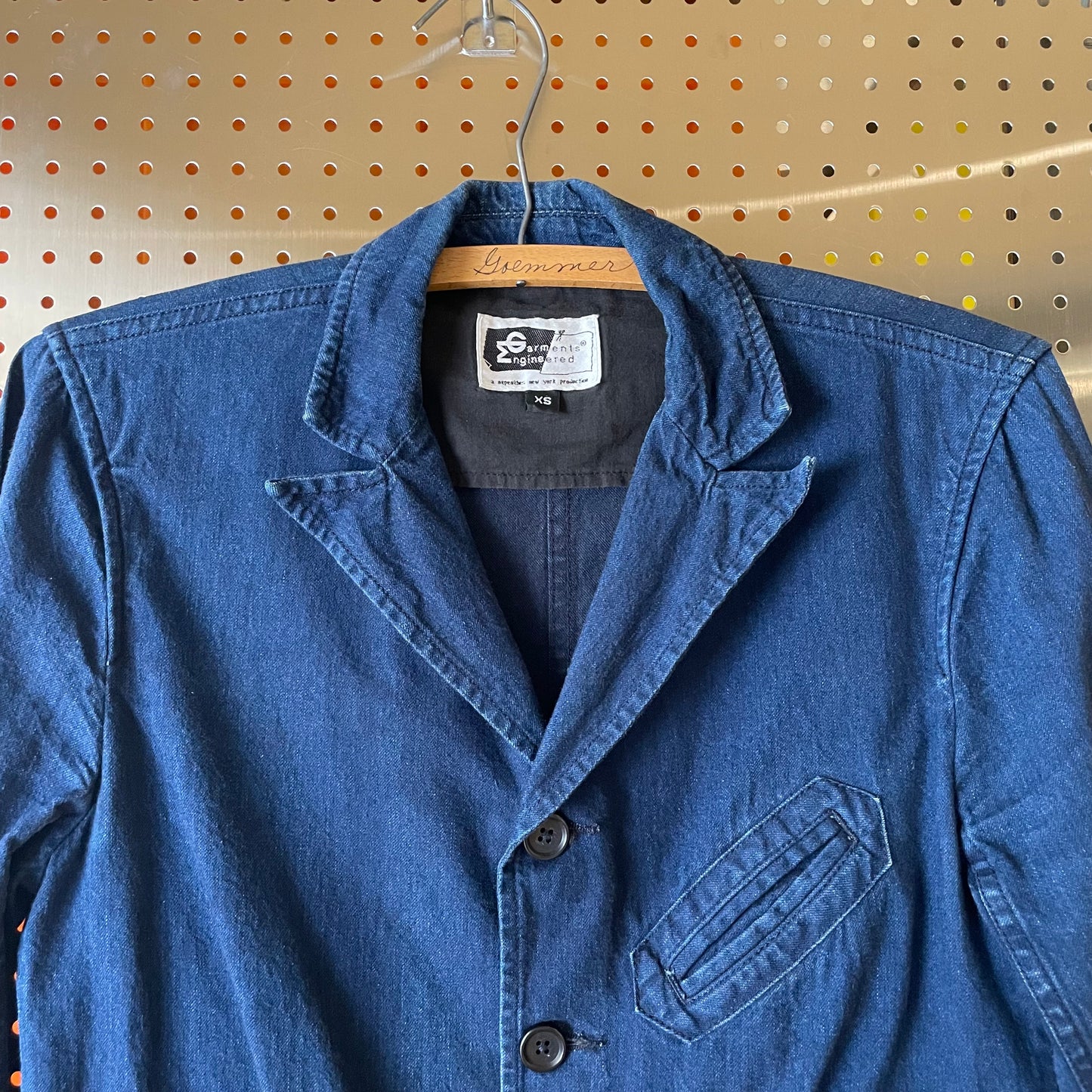 Indigo Faded Denim Workwear Blazer