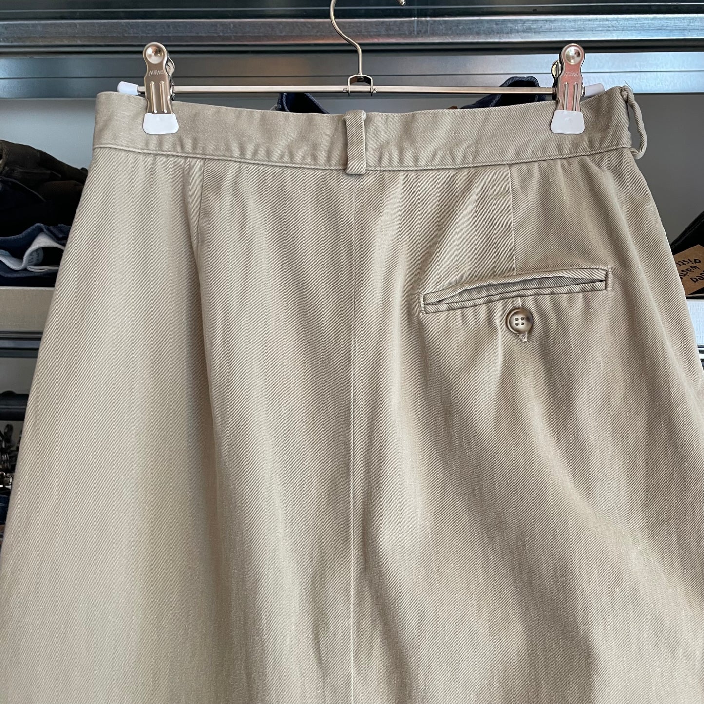 Pleated Chino Skirt Beige