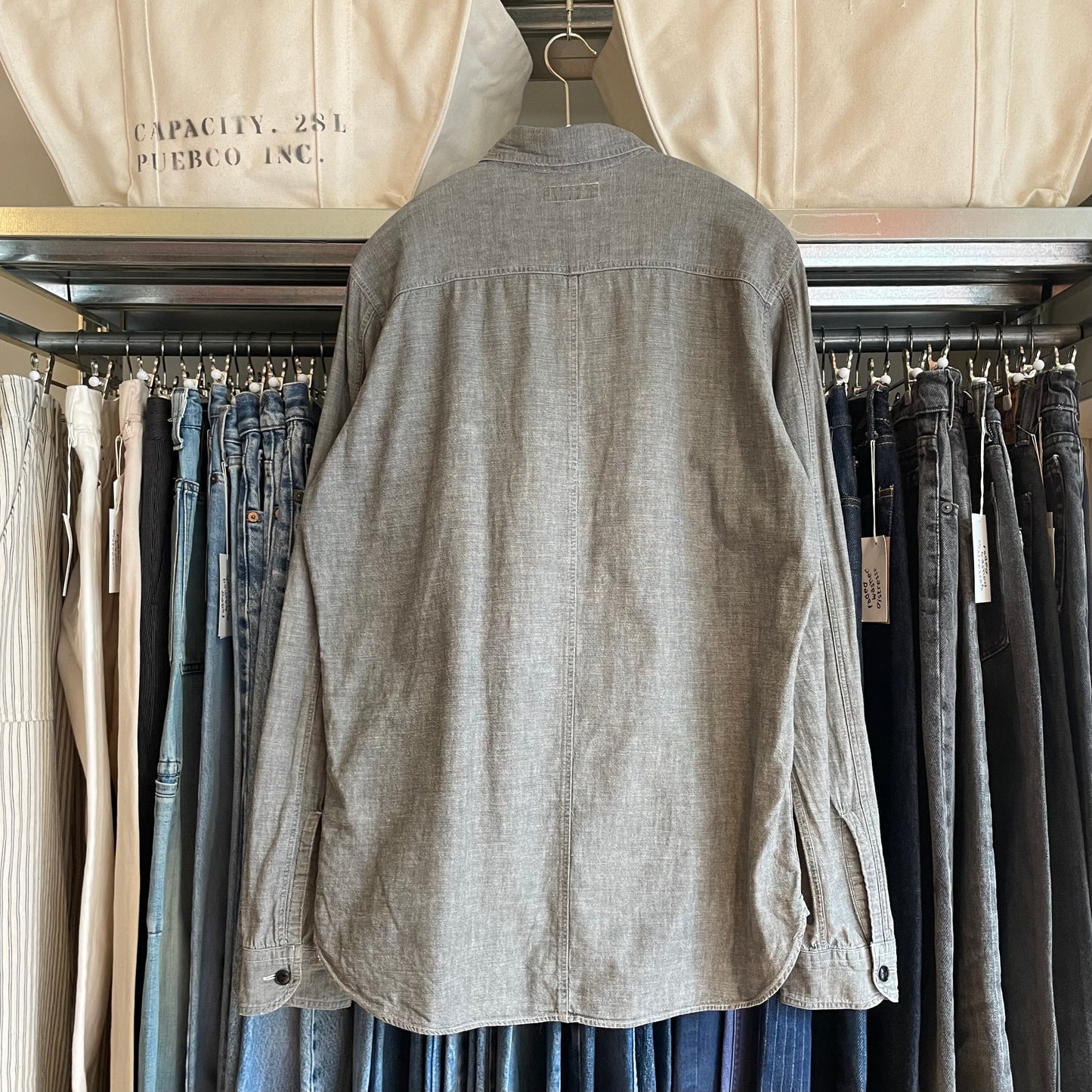 Chambray Work Shirt Gray