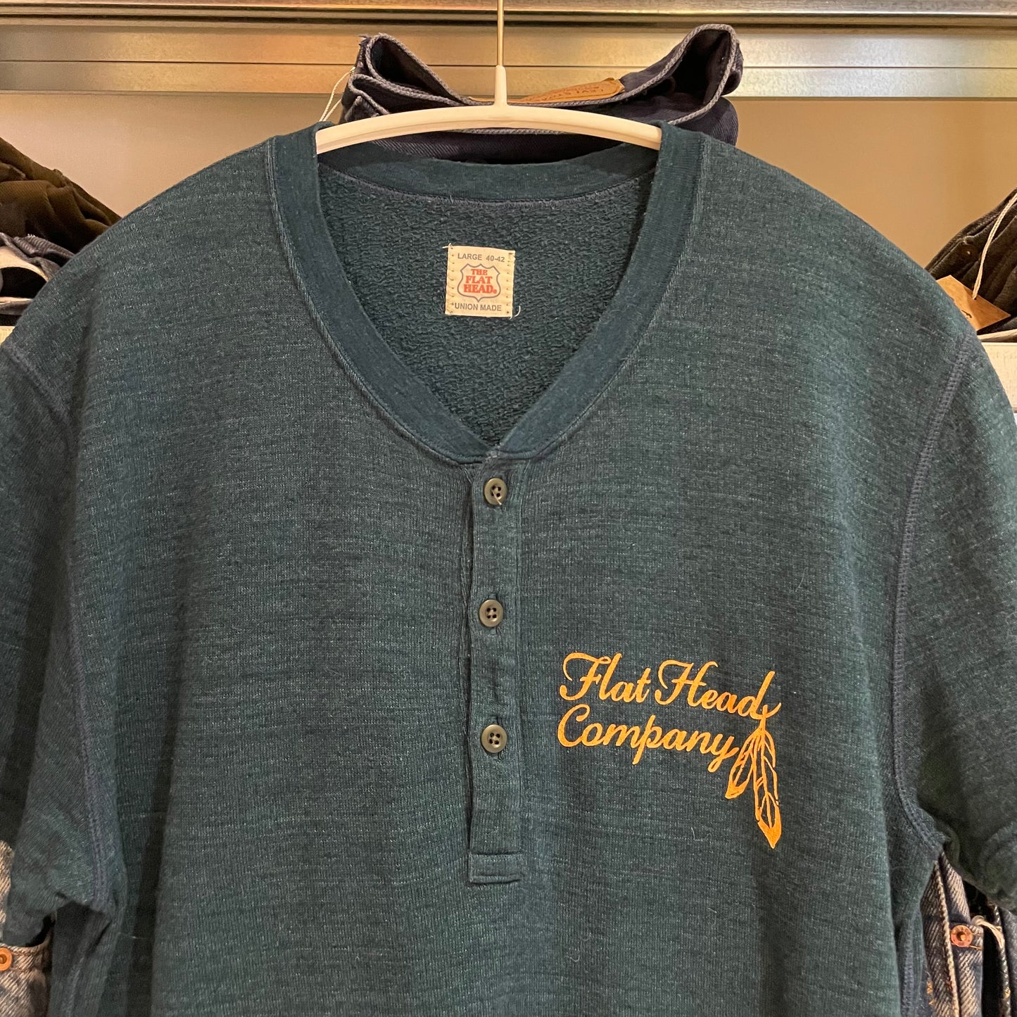 Blue Henley Short Sleeve Shirt