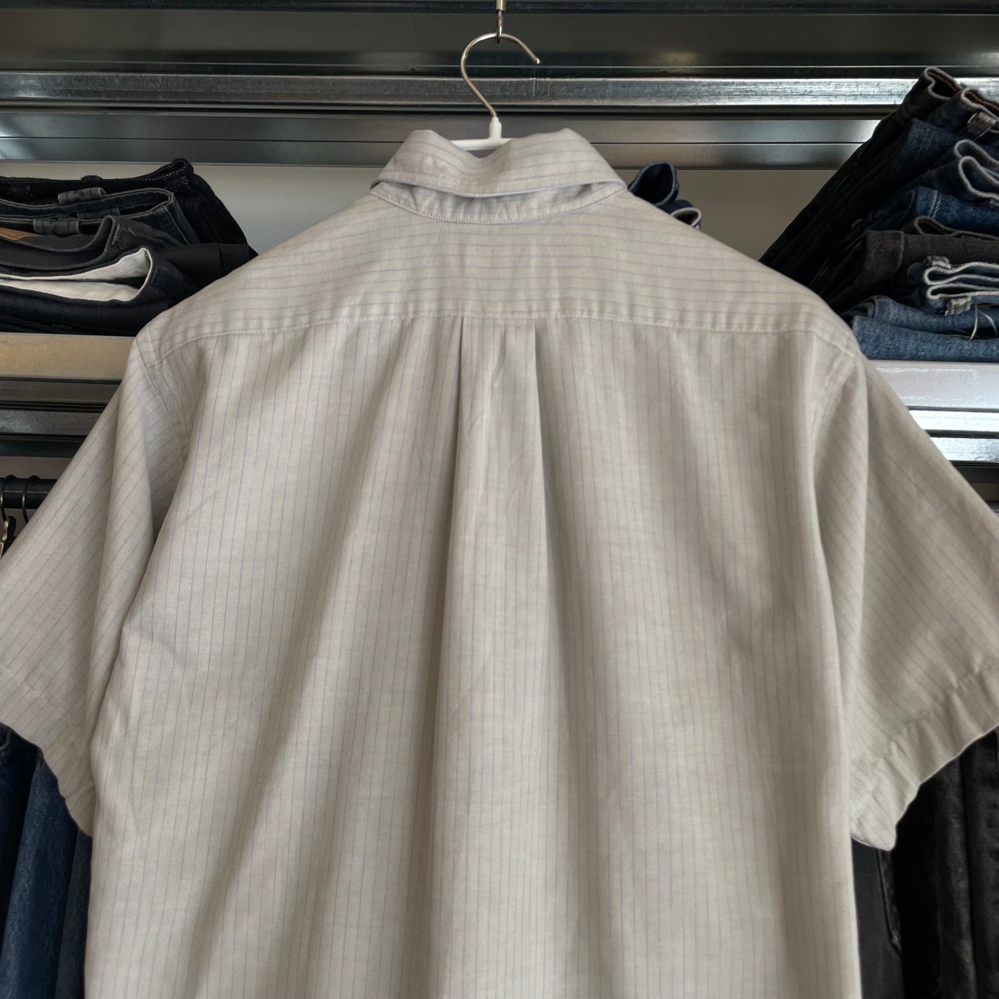 Stripe Button-Down Shirt Gray