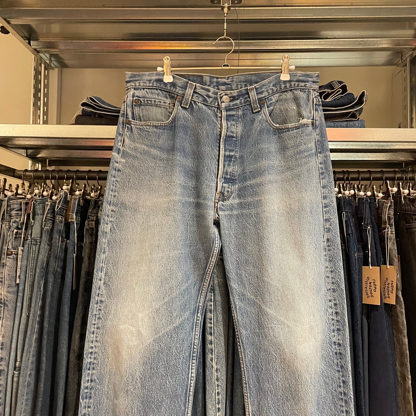 501 Jeans Washed Blue Made in USA 017