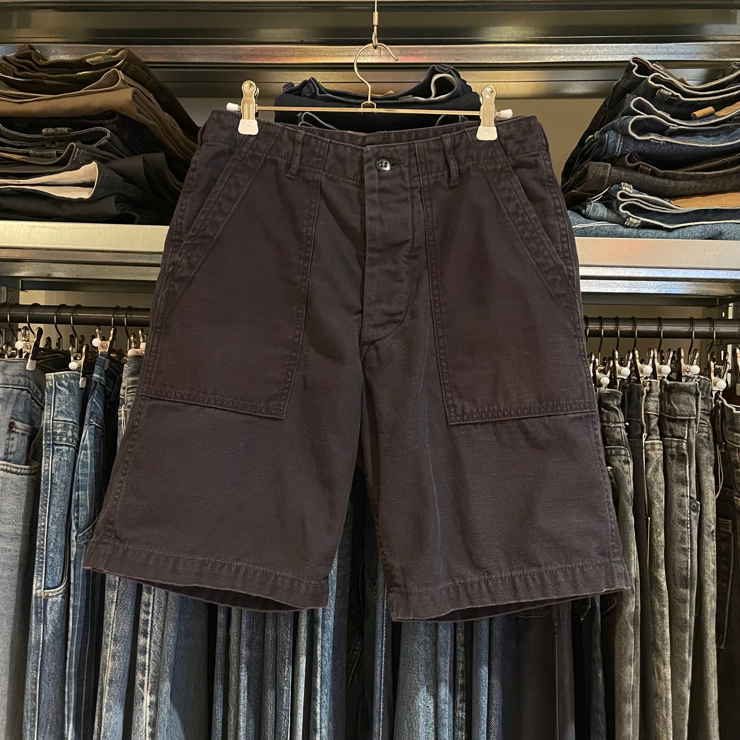 Fatigue Shorts Navy Washed Side Adjuster