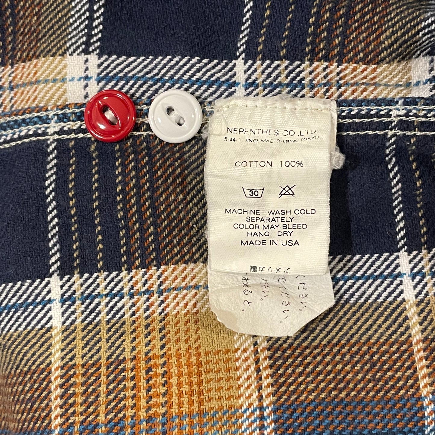 Navy/Mustard Flannel Shirt w/ Cigarette Pocket