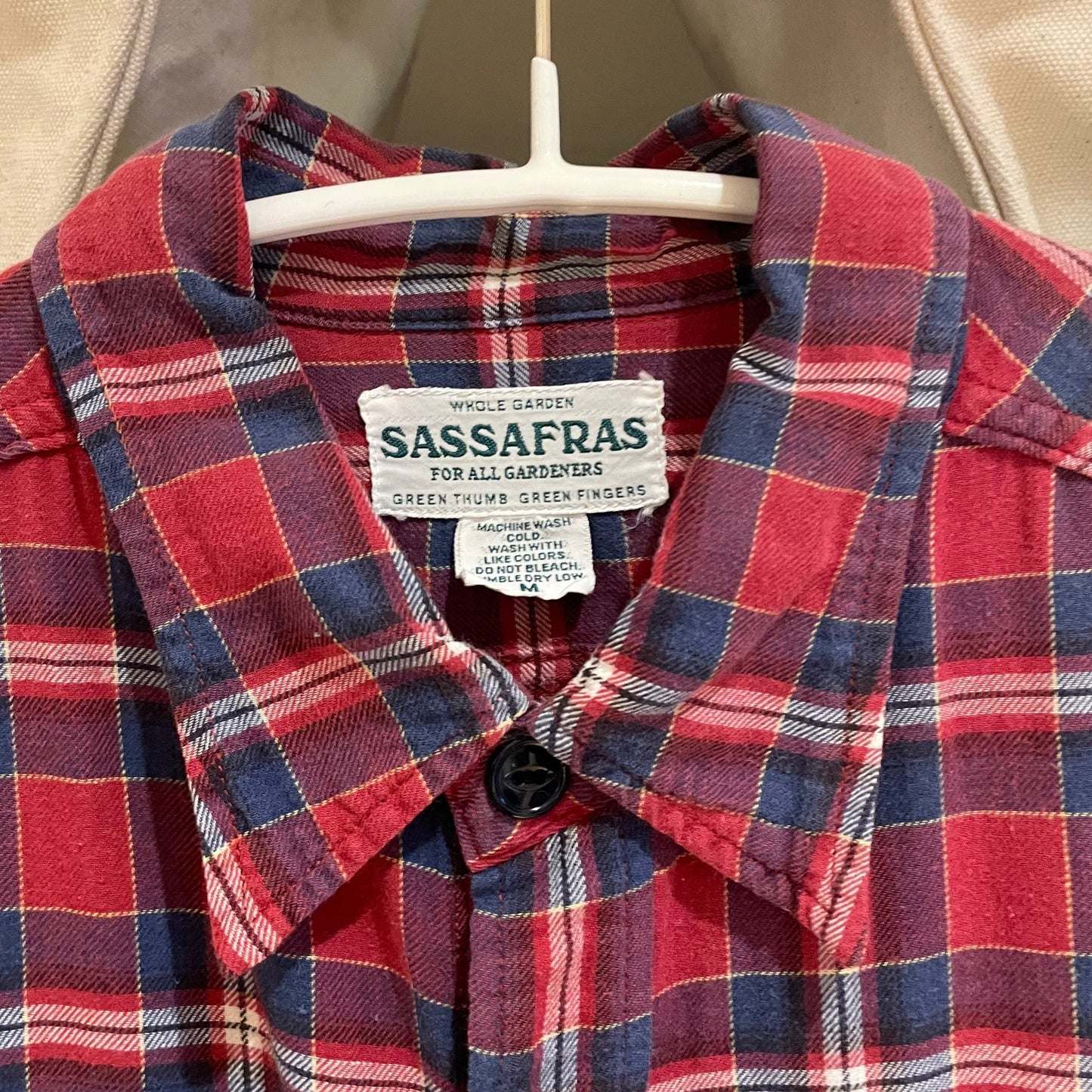 Red Blue Plaid Work Shirt Long Sleeve
