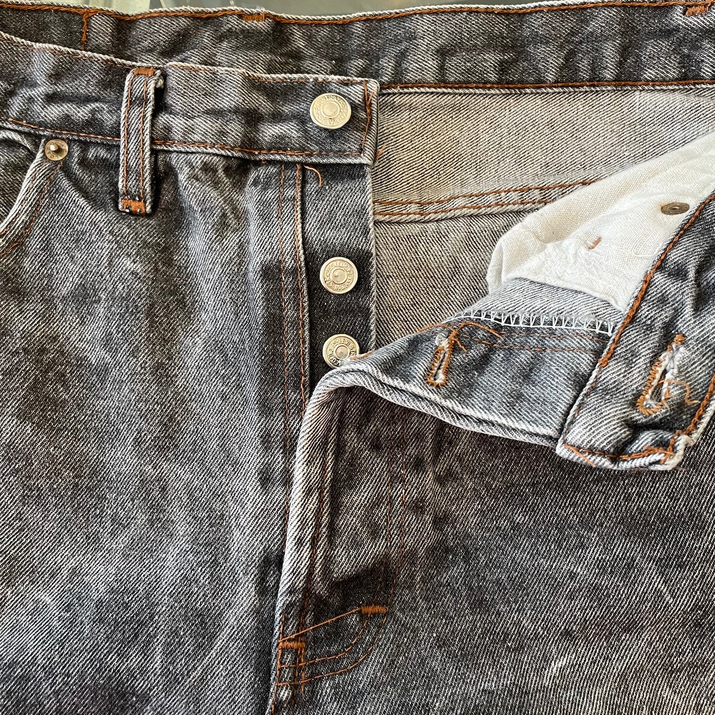 501 Jeans Regular Straight Washed Black