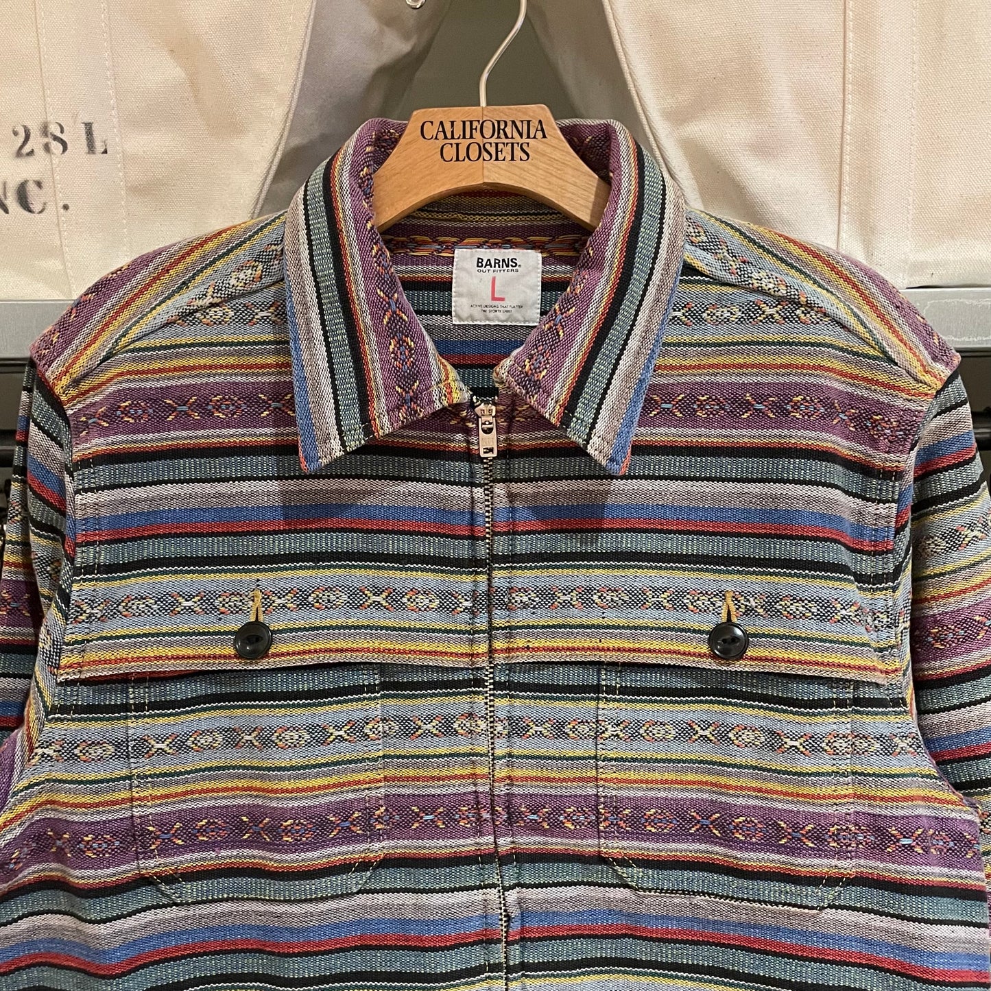Native Pattern Cotton Jacket Multi-Color