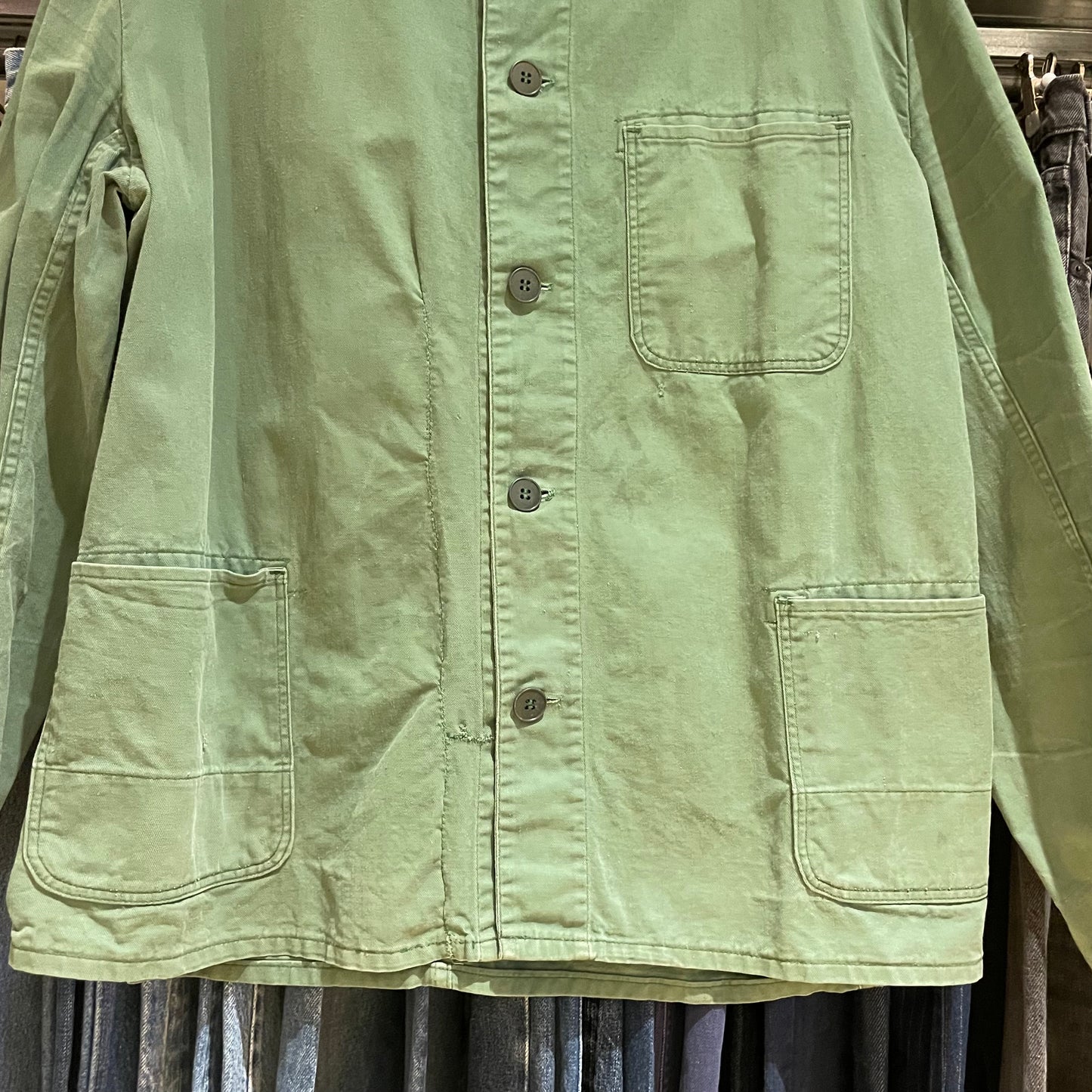 Faded Green Work Jacket Baumwolle