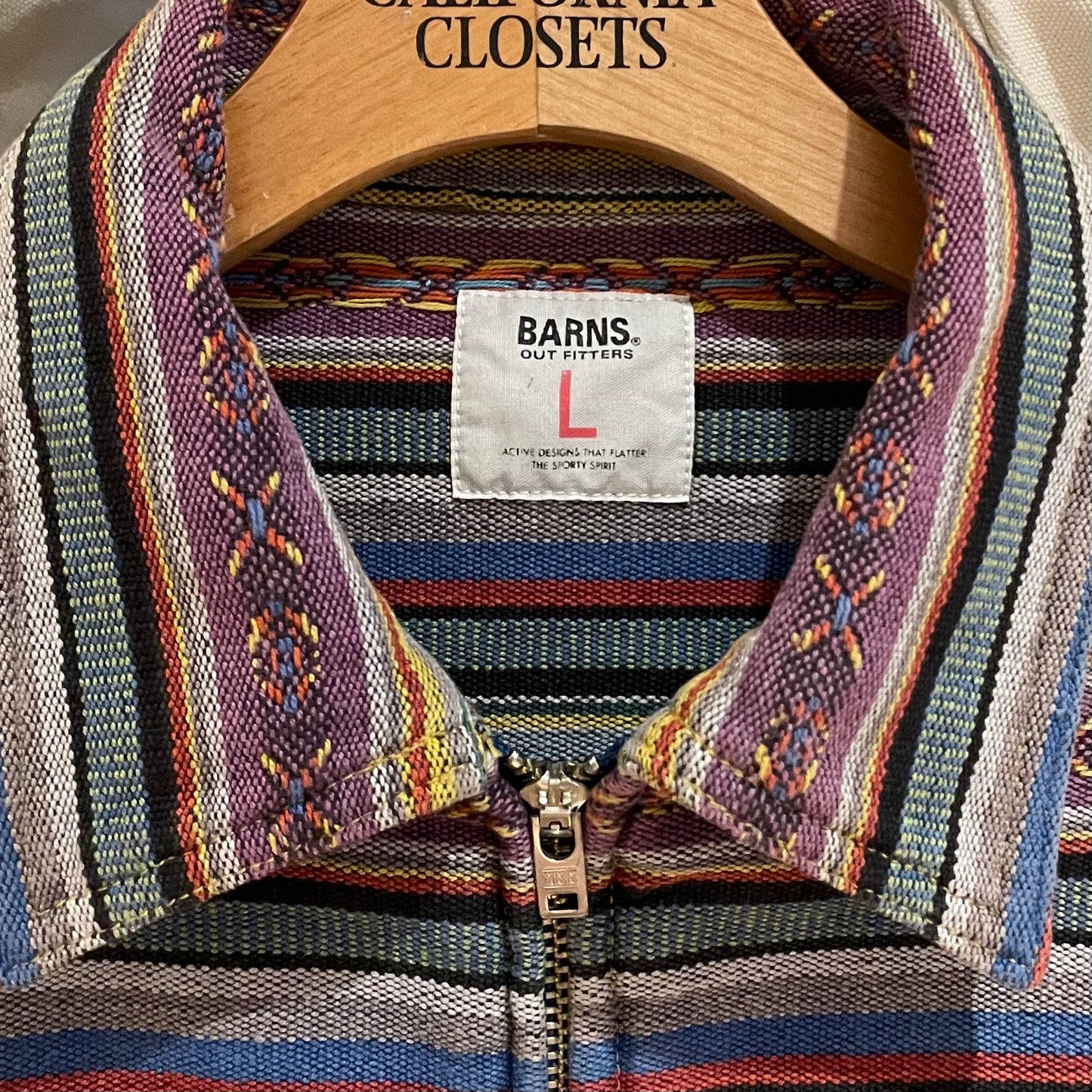 Native Pattern Cotton Jacket Multi-Color