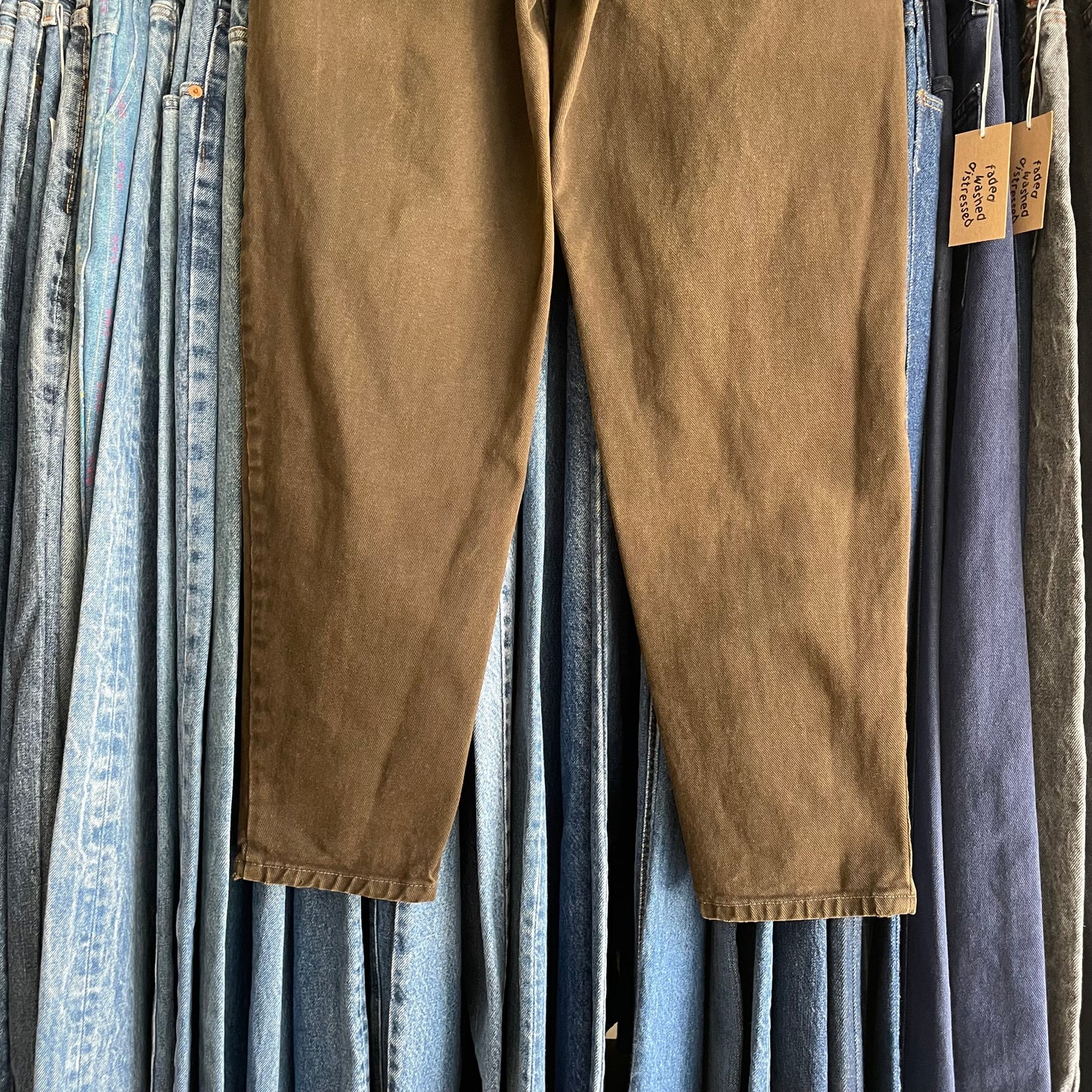 Brown Twill Pants Relaxed Fit