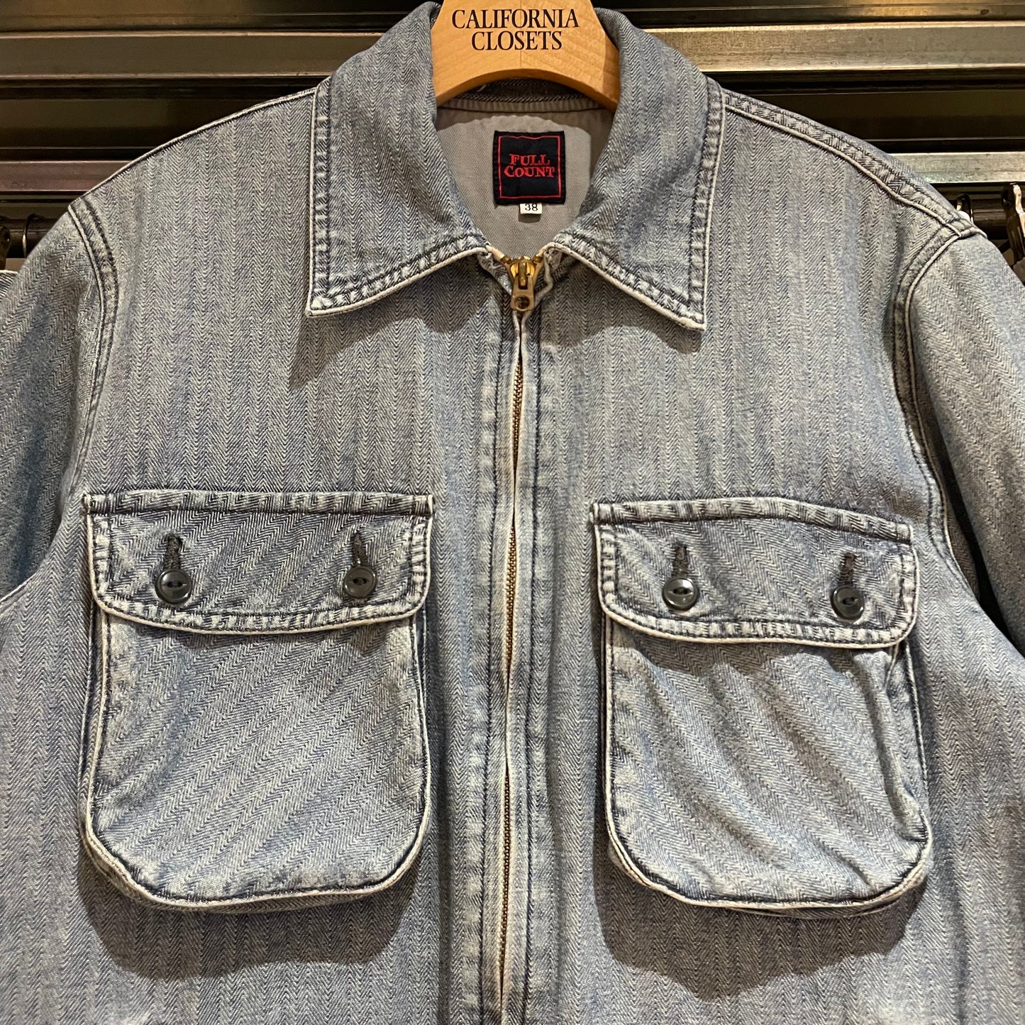 Denim Work Jacket Faded Blue