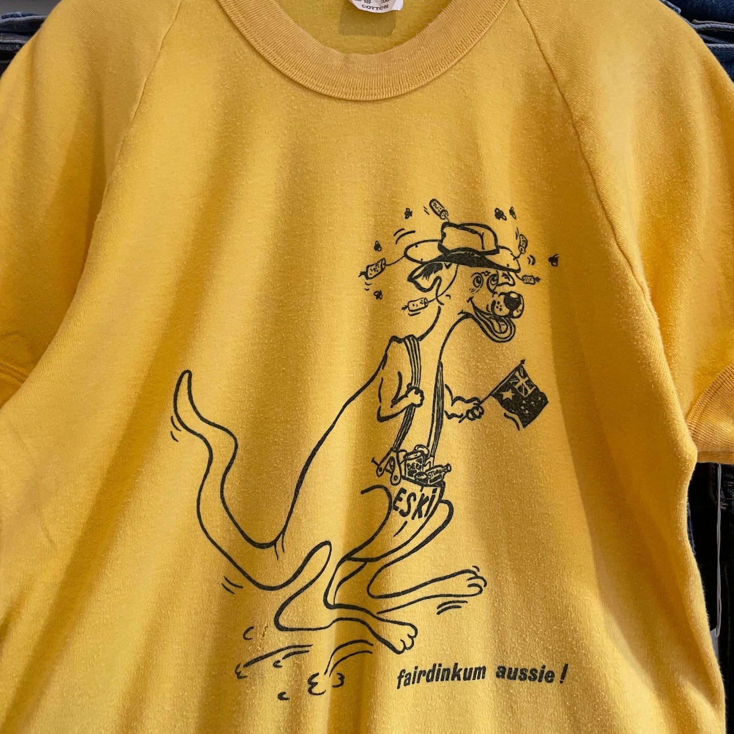 Fairdinkum Aussie Kangaro Tee Yellow
