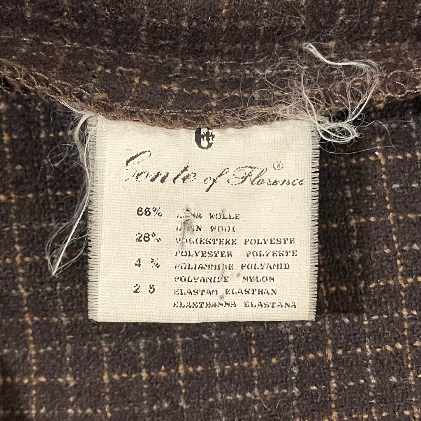 Checked Wool Jacket Brown Buttoned