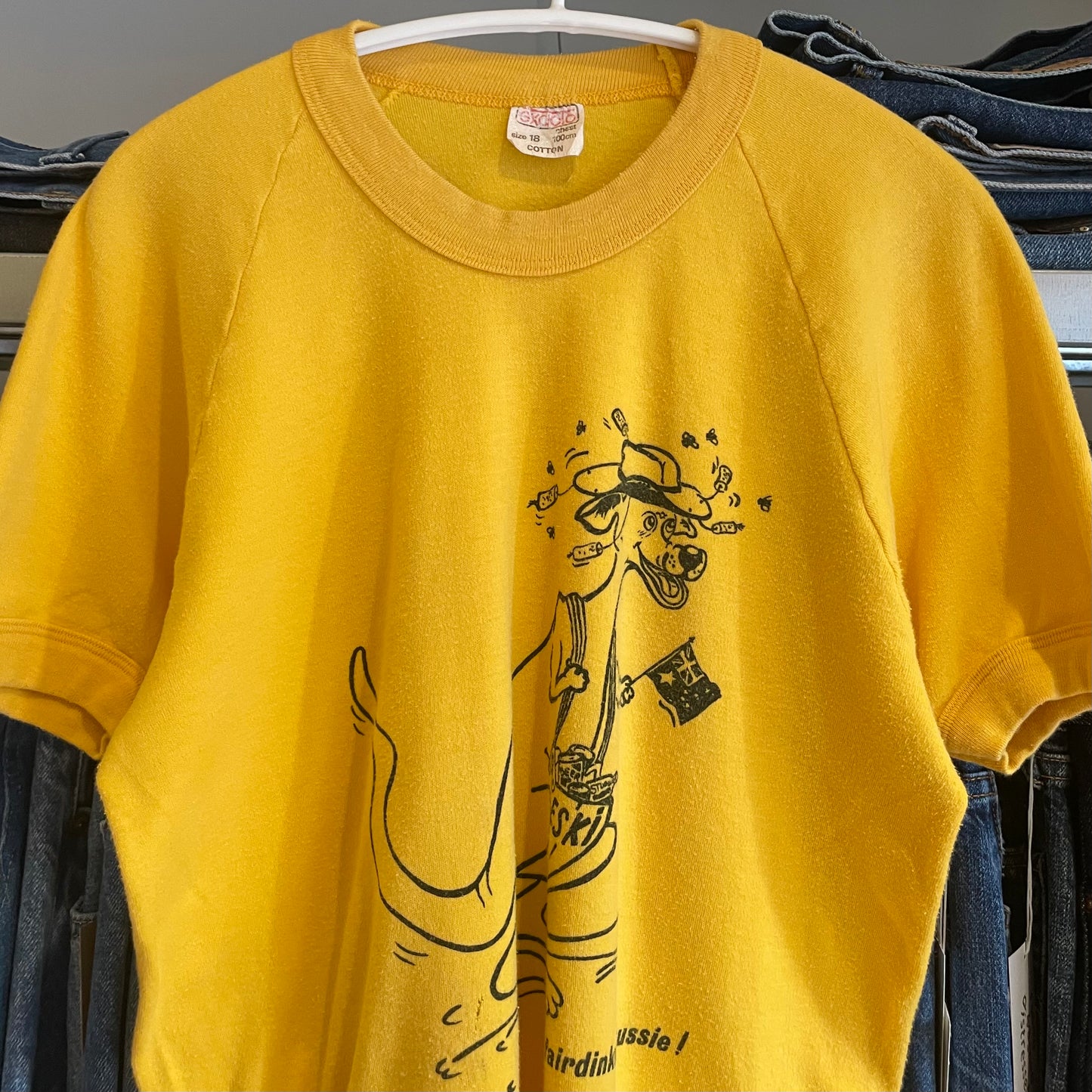 Fairdinkum Aussie Kangaro Tee Yellow
