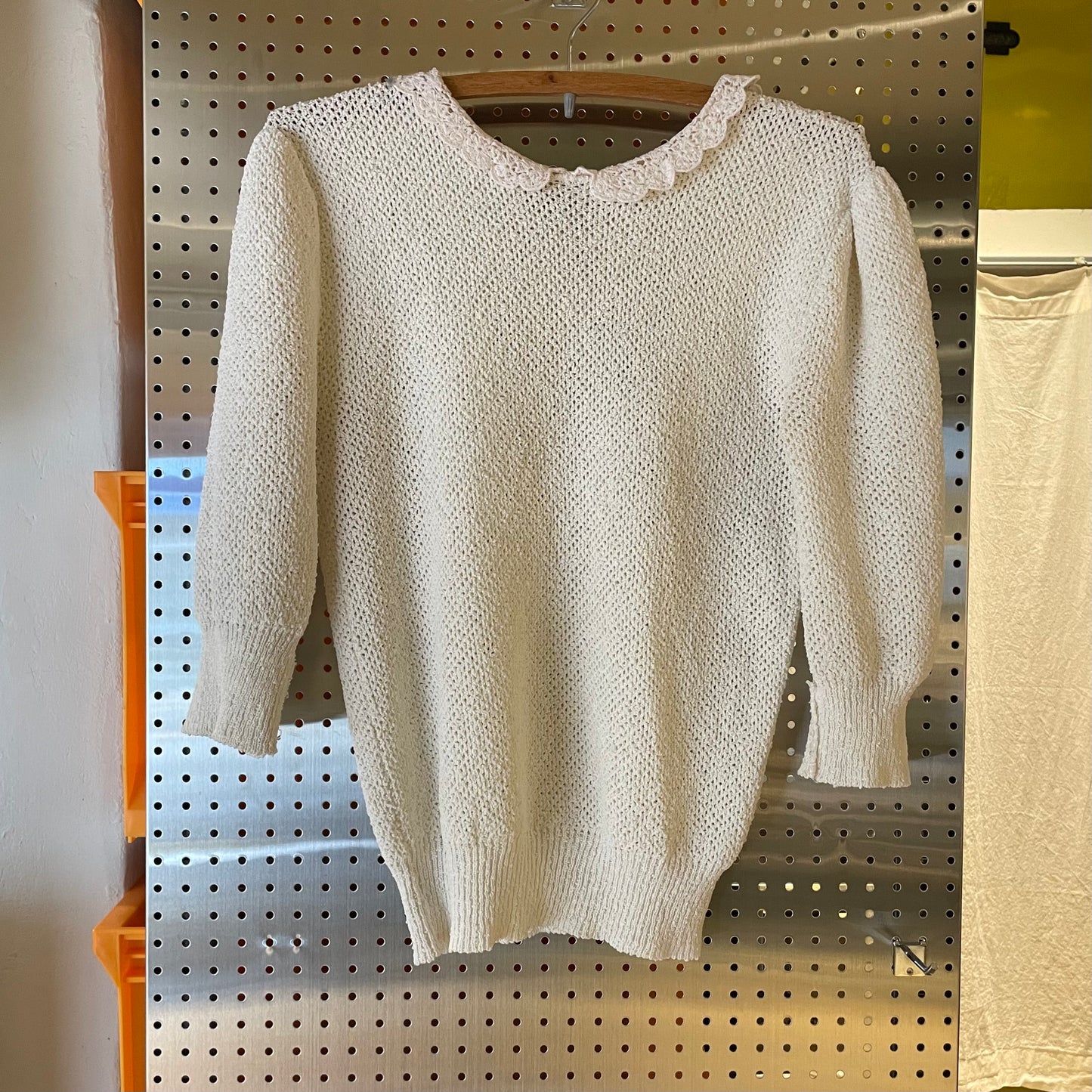 Ruffle Collar Sweater Cream