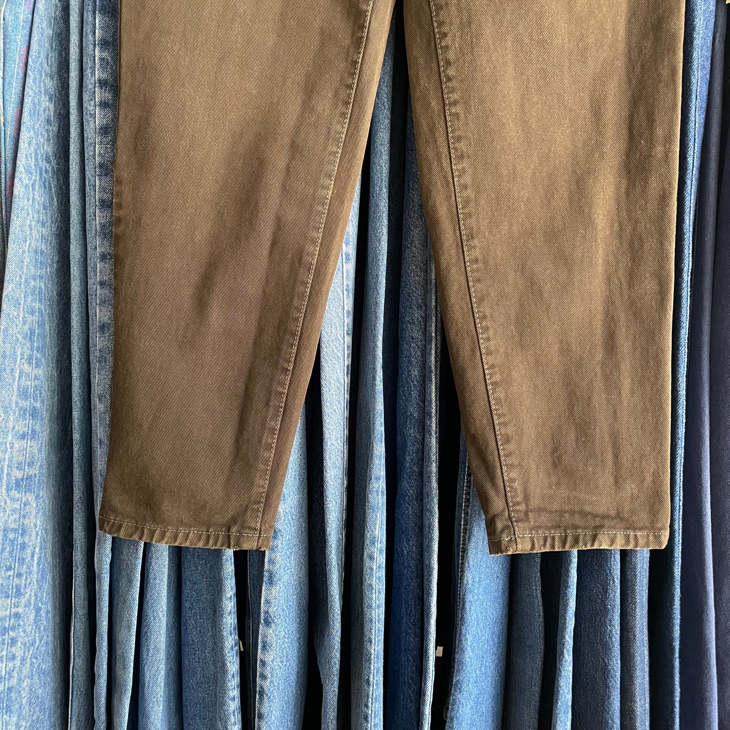 Brown Twill Pants Relaxed Fit
