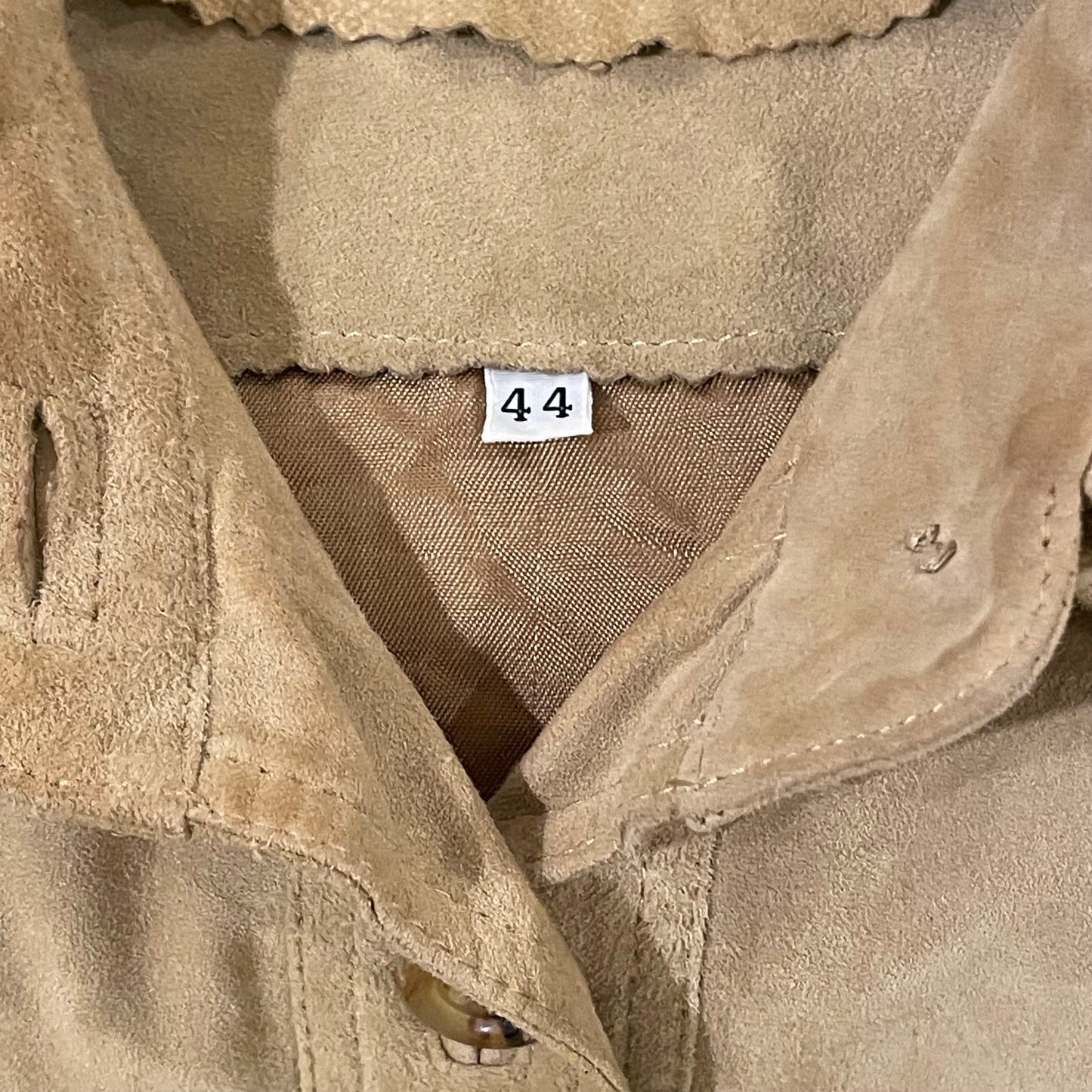 Double Pocket Leather Shirt Tan